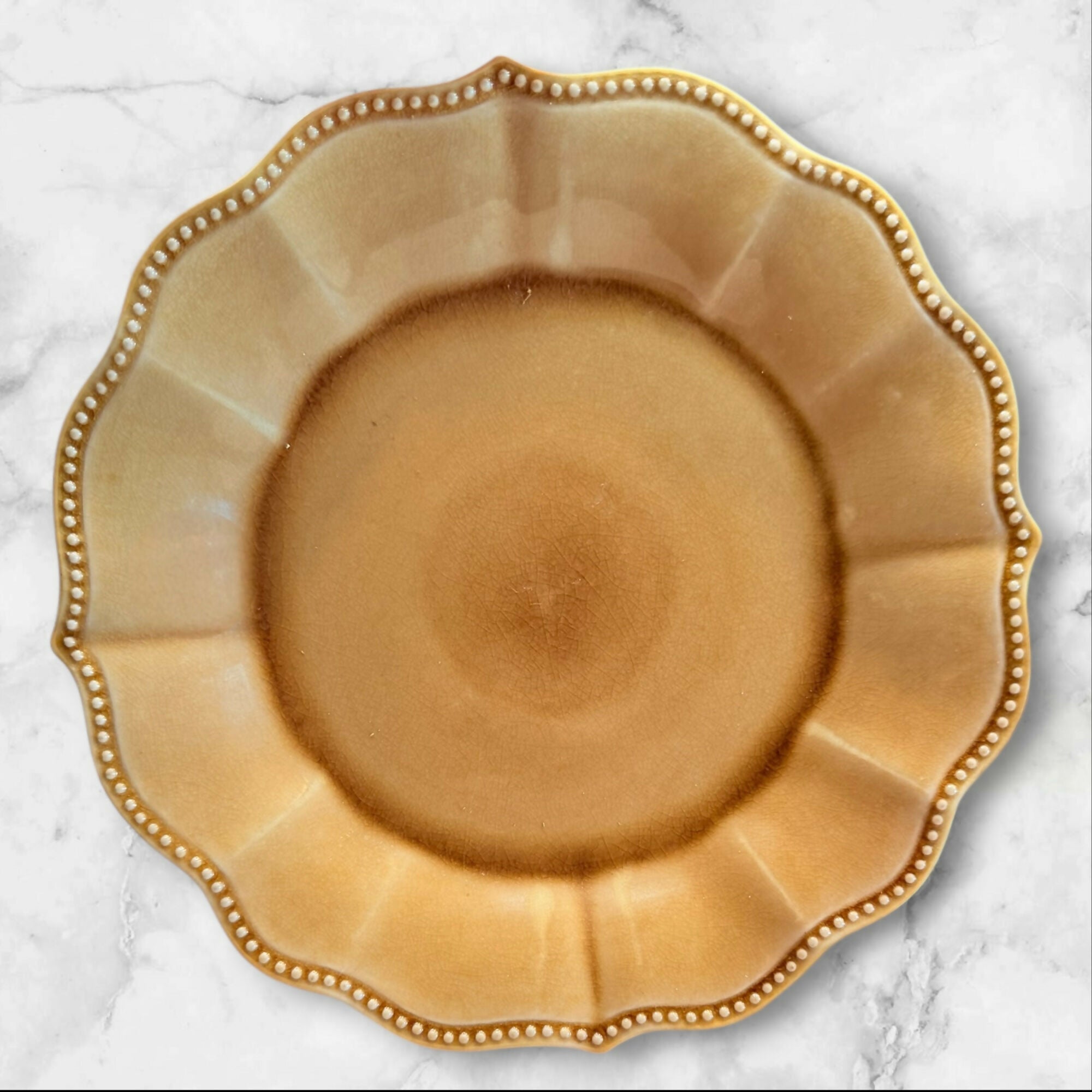 Pioneer Woman Paige Amber Crackle Dinner Plates | Set of 4 | Good Condition