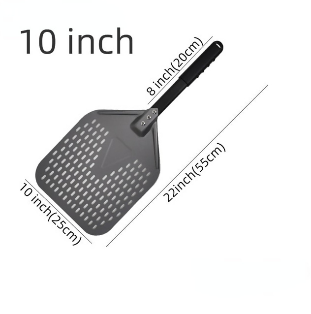 Anygleam Pizza Shovel 25cm X 55cm Dark Grey for Perforated Peel with Metal Handle Oven Turning Baking Accessory