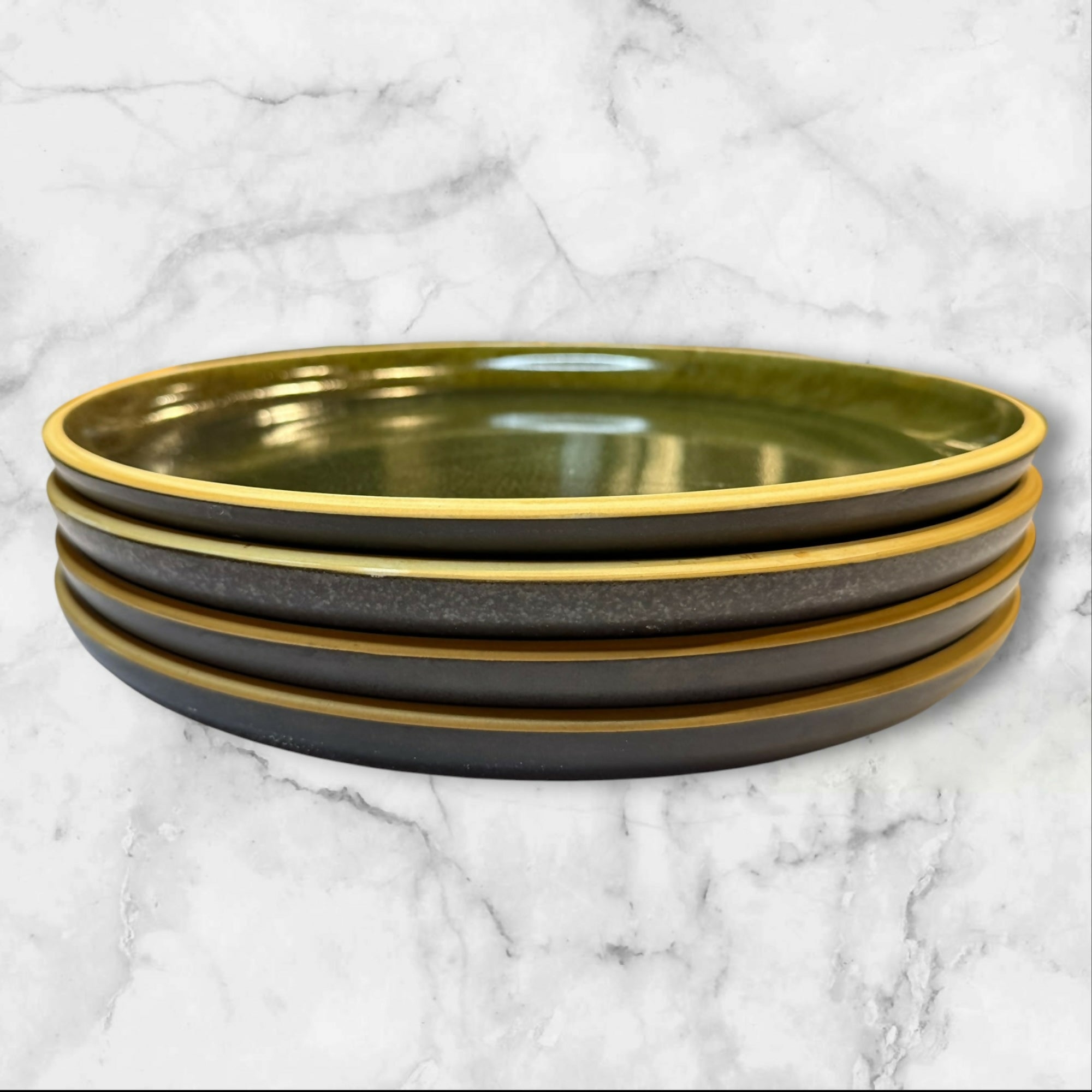 Sango Flair Ebony Dinner Plates Set of 4 | Vintage Stoneware | Good Condition