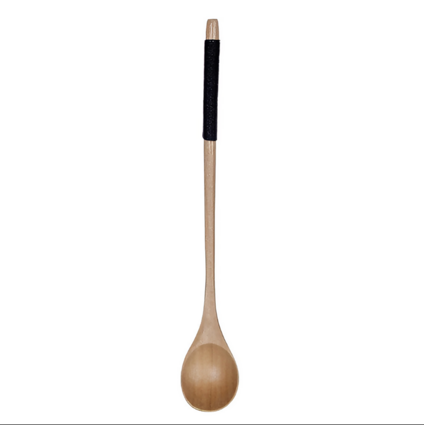 Anygleam Wooden Black 6pcs Wooden Tea Long Spoon Kitchen Tableware