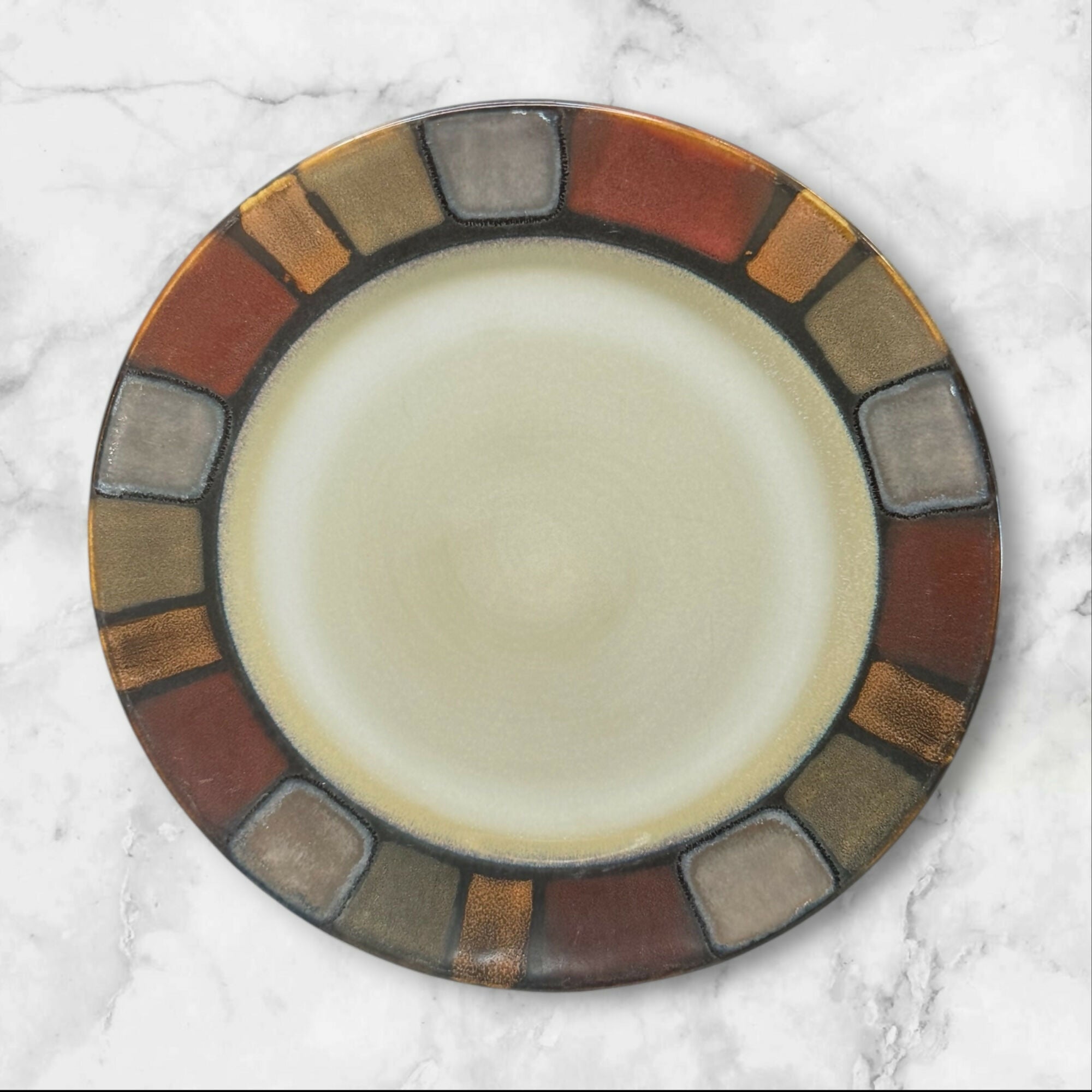 Pier 1 Mosaic Dinner Plates Set of 6 | Discontinued Stoneware | Gently Used