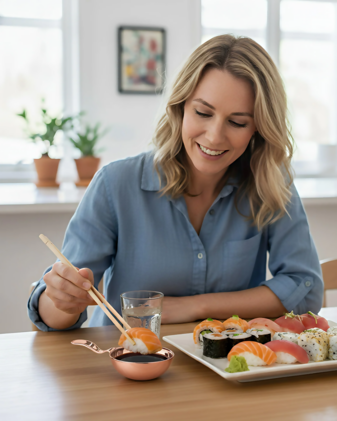 Anygleam Rose Gold Stainless Steel Sauce Dish Set – 2 Pcs Mini Tray Dipping Bowls for Kitchen