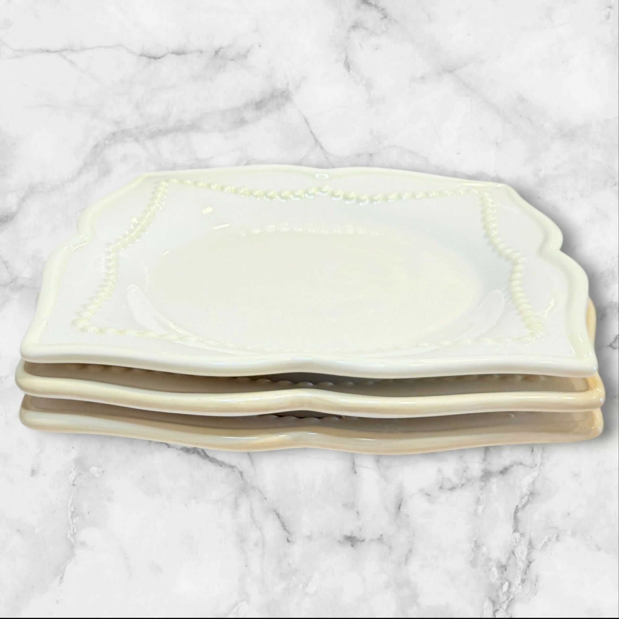 Princess House Pavillion Square Salad/Dessert Plates | Set of 3 | Great