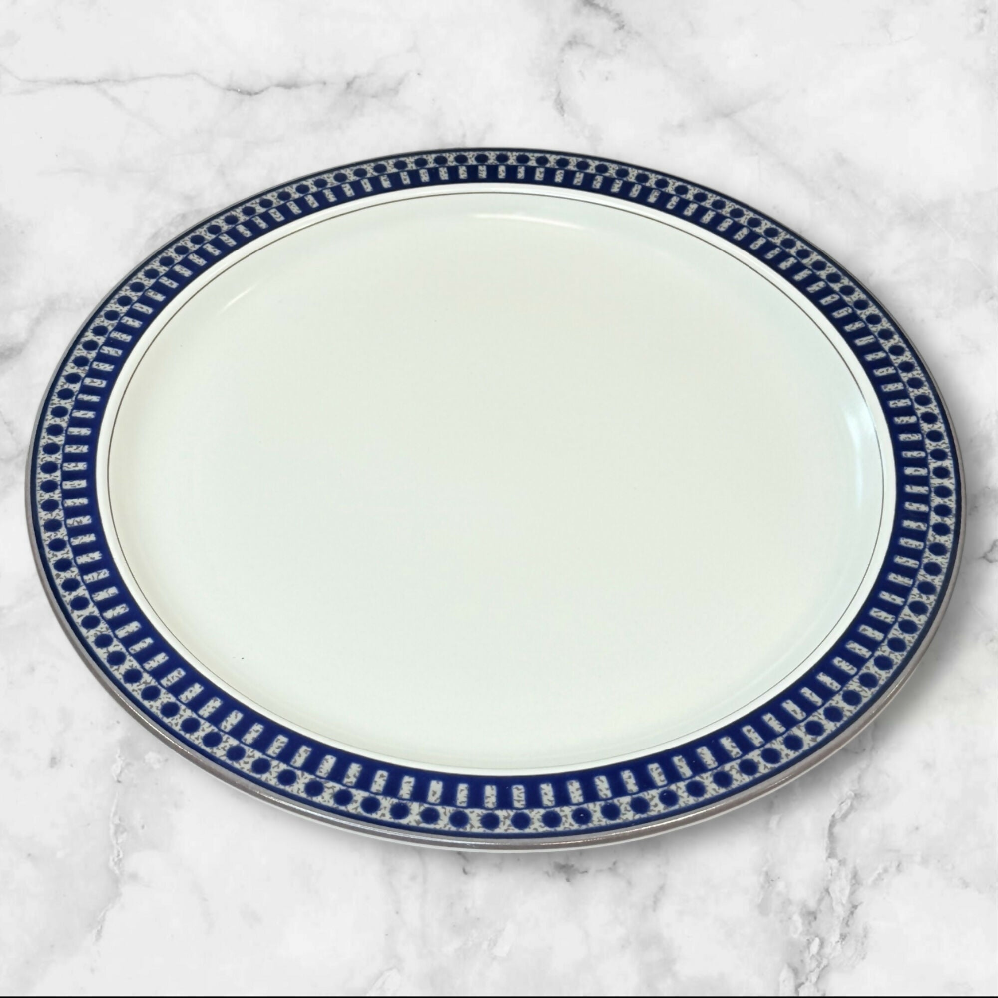Mikasa Aztec Blue Salad & Dinner Plates | Set of 8 | Discontinued | Excellent