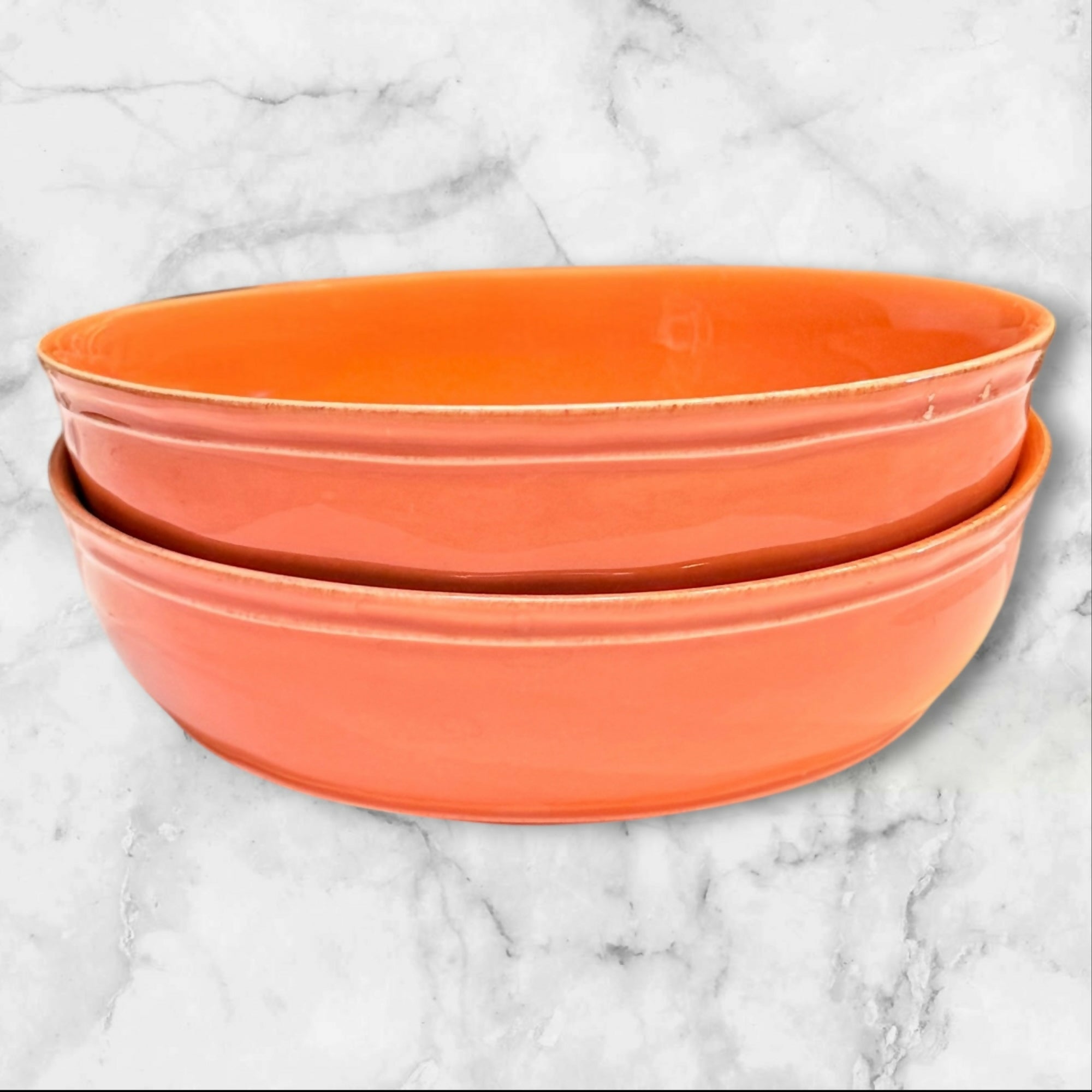 Pottery Barn Cambria Persimmon Coupe Soup Bowls | Set of 2 | Excellent