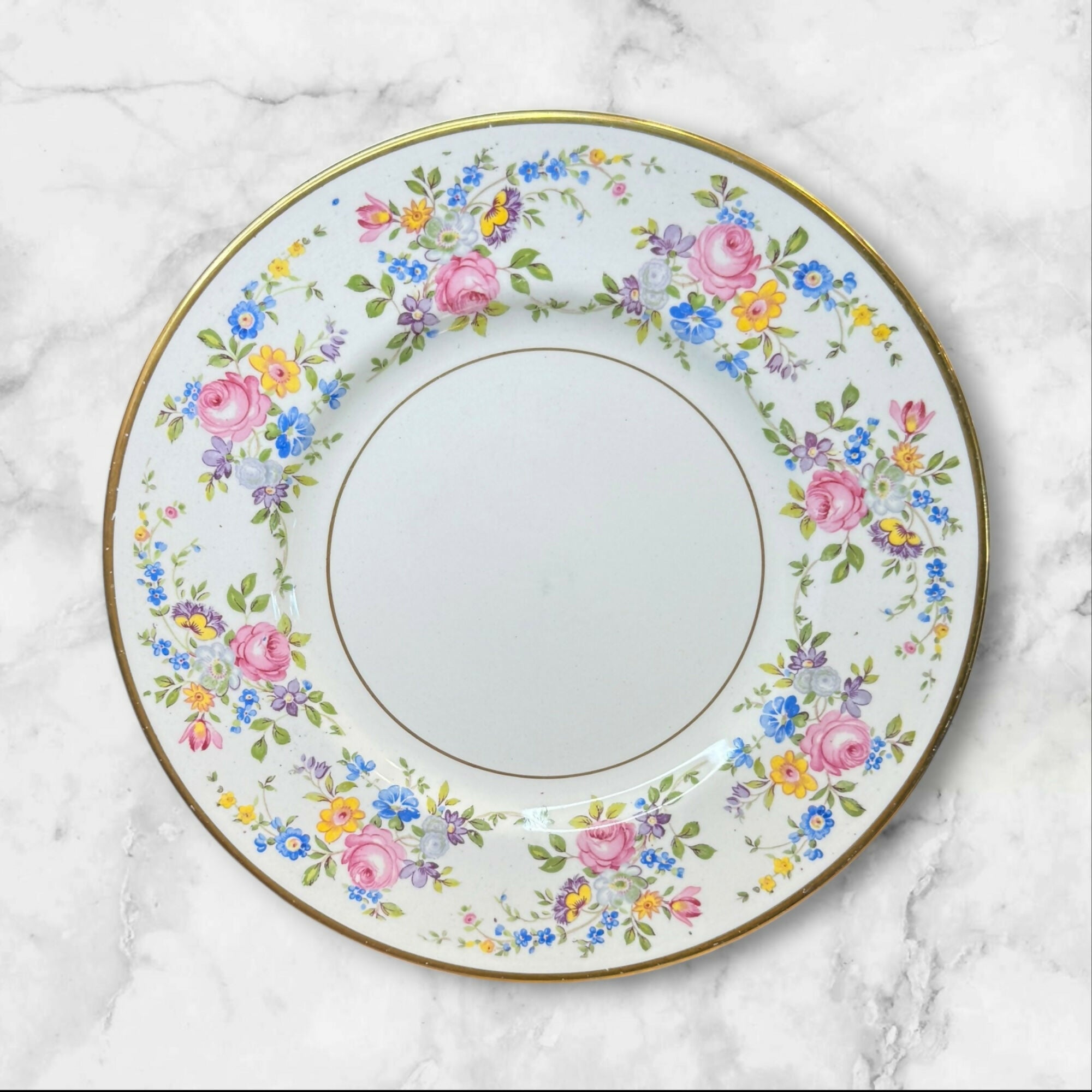 Simpsons Elizabeth Rose Floral Dinnerware Set | Set of 8 | Vintage Condition