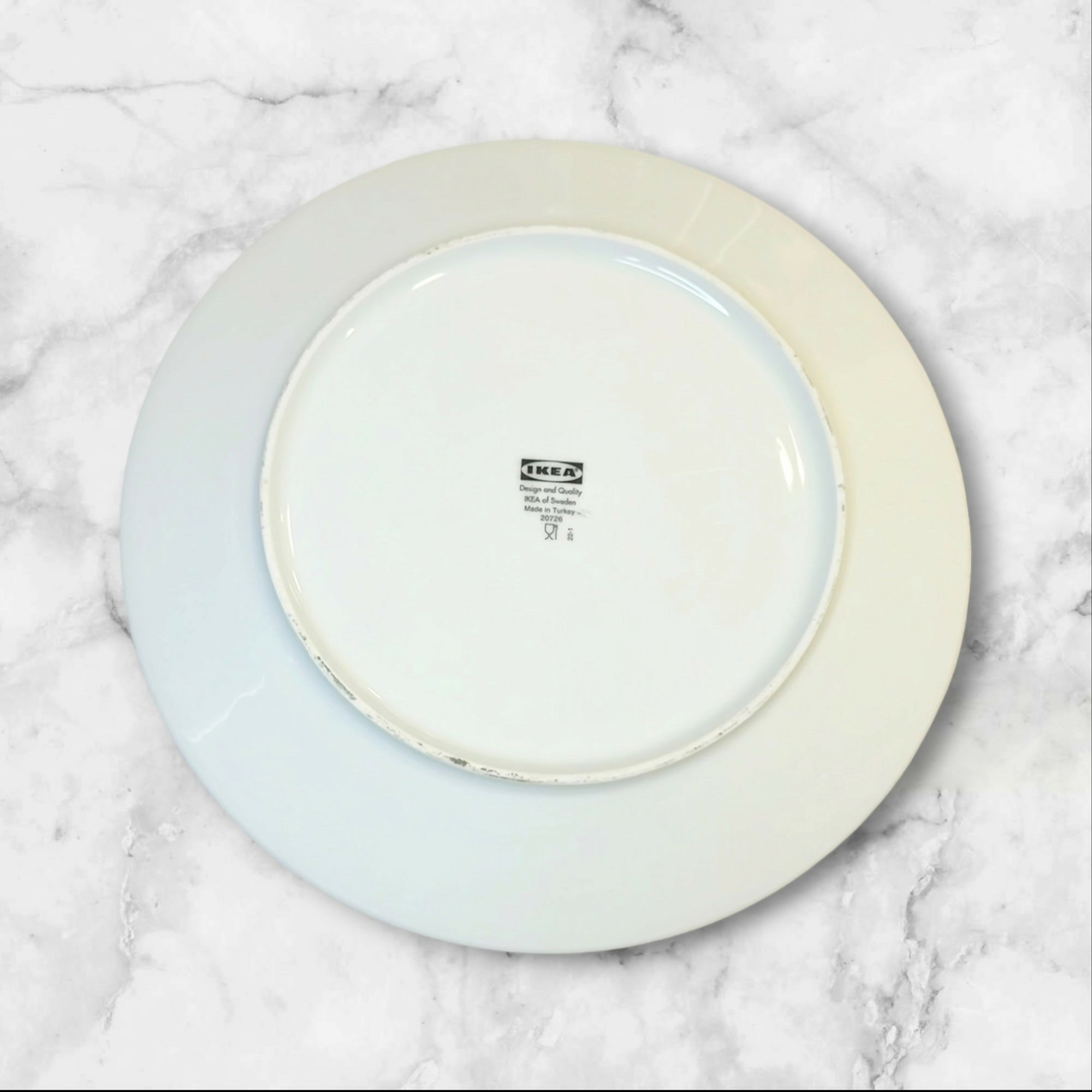 Vintage IKEA 20726 White Dinner Plates Made in Turkey | Set of 6 | Excellent