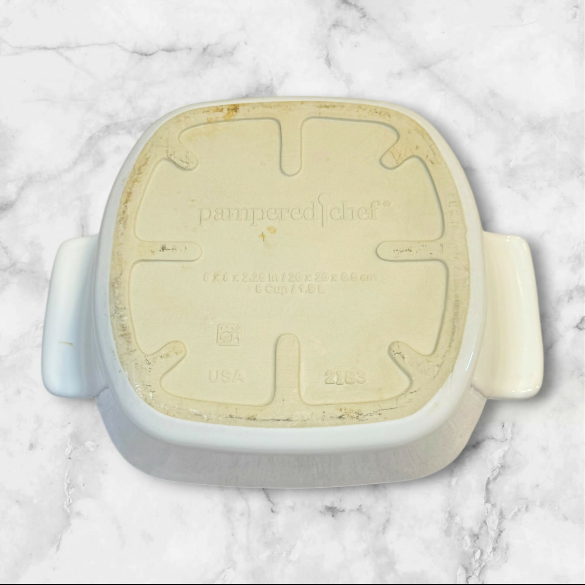 Pampered Chef Stoneware Square Baking Dish 8x8 | Gently Used Condition