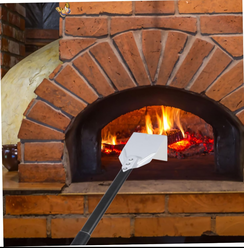 Anygleam Silver 81cm Medium Aluminum Ash Rake and Coal Mixing Pizza Tool Accessories
