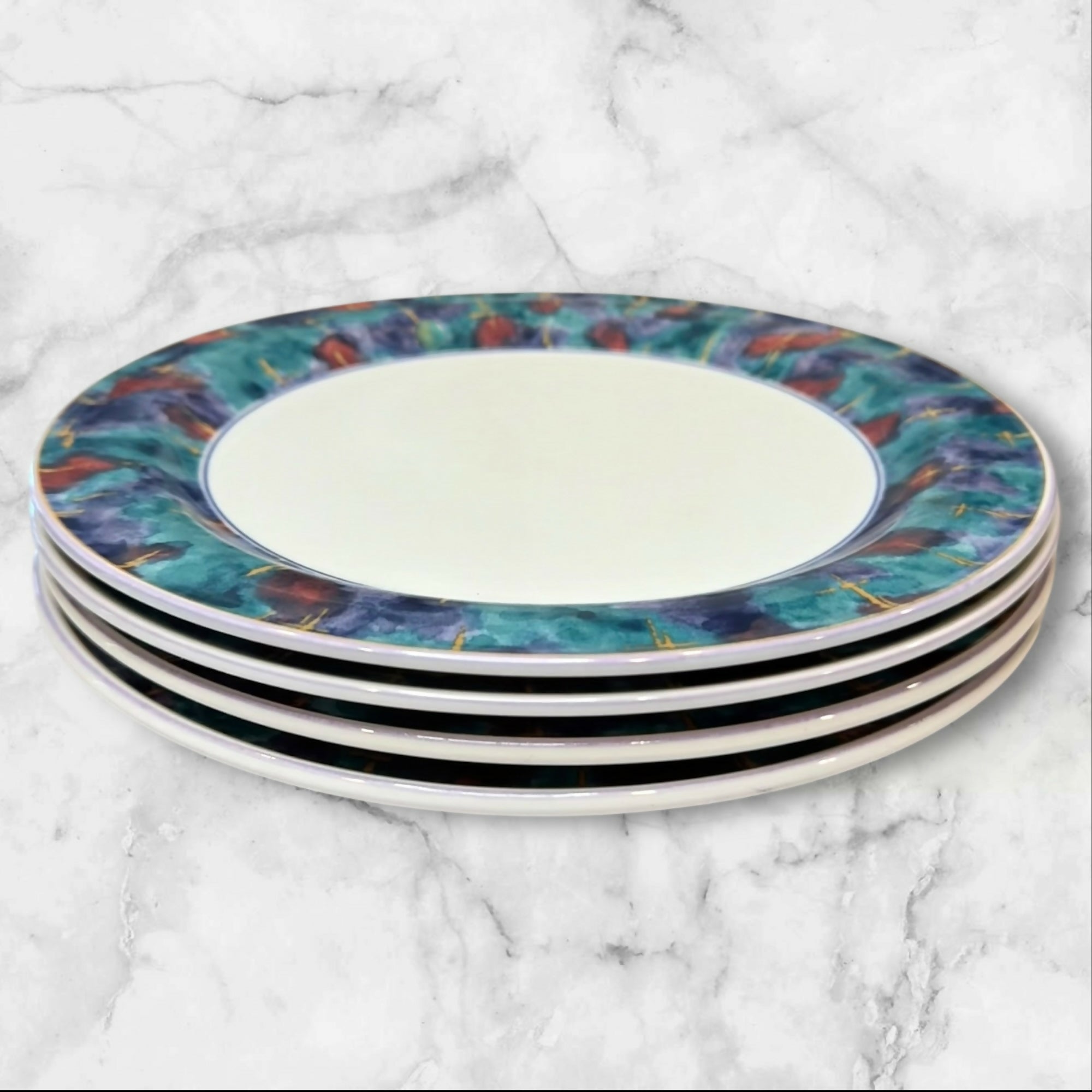 Sango Deborah Mallow Jewel Dinner Plates | Set of 4 | Excellent Condition
