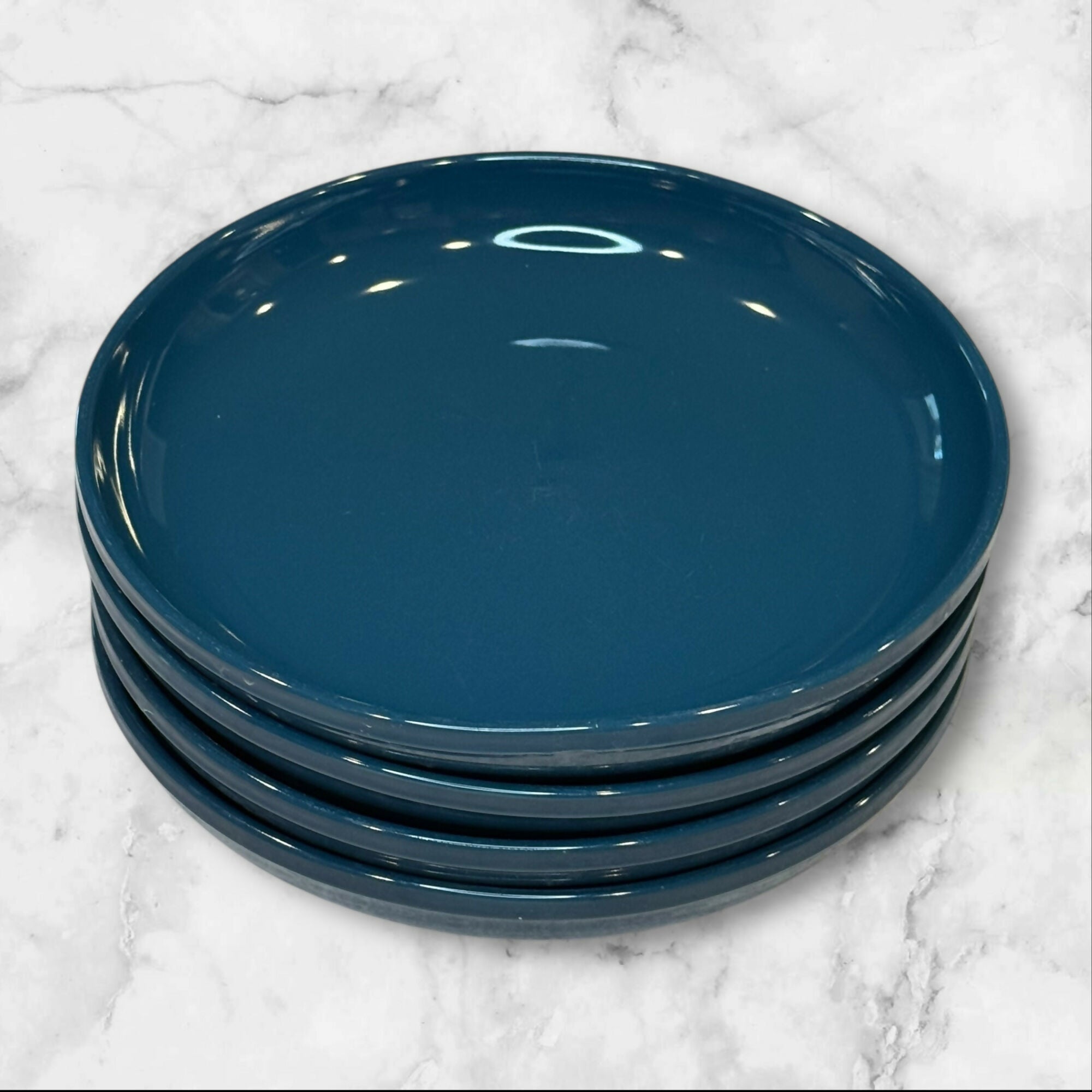 Corelle Handcrafted Blue Stoneware Dinner Plates | Set of 4 | Good Condition