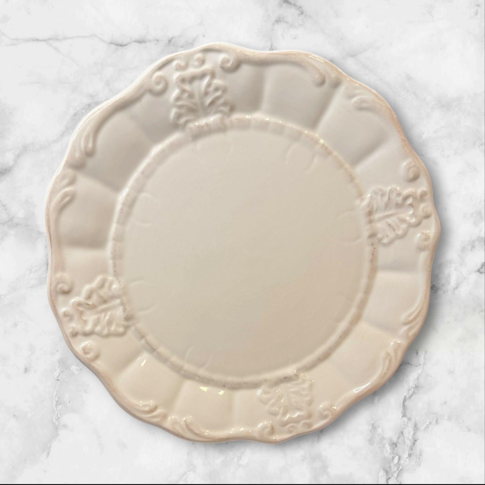 Better Homes Ivory Embossed Dinner Plates | Set of 4 | Excellent Condition