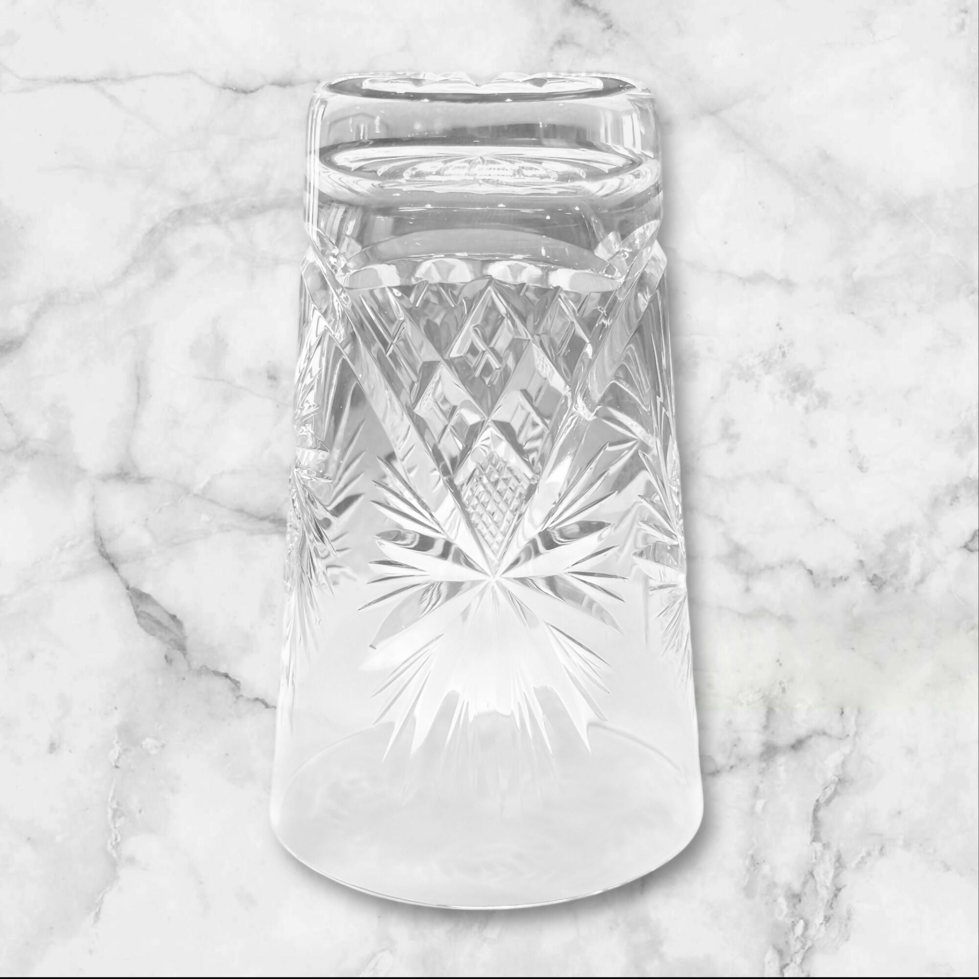 Kusak Cut Glass Berlin Starburst Tumblers | Set of 4 | Excellent Condition