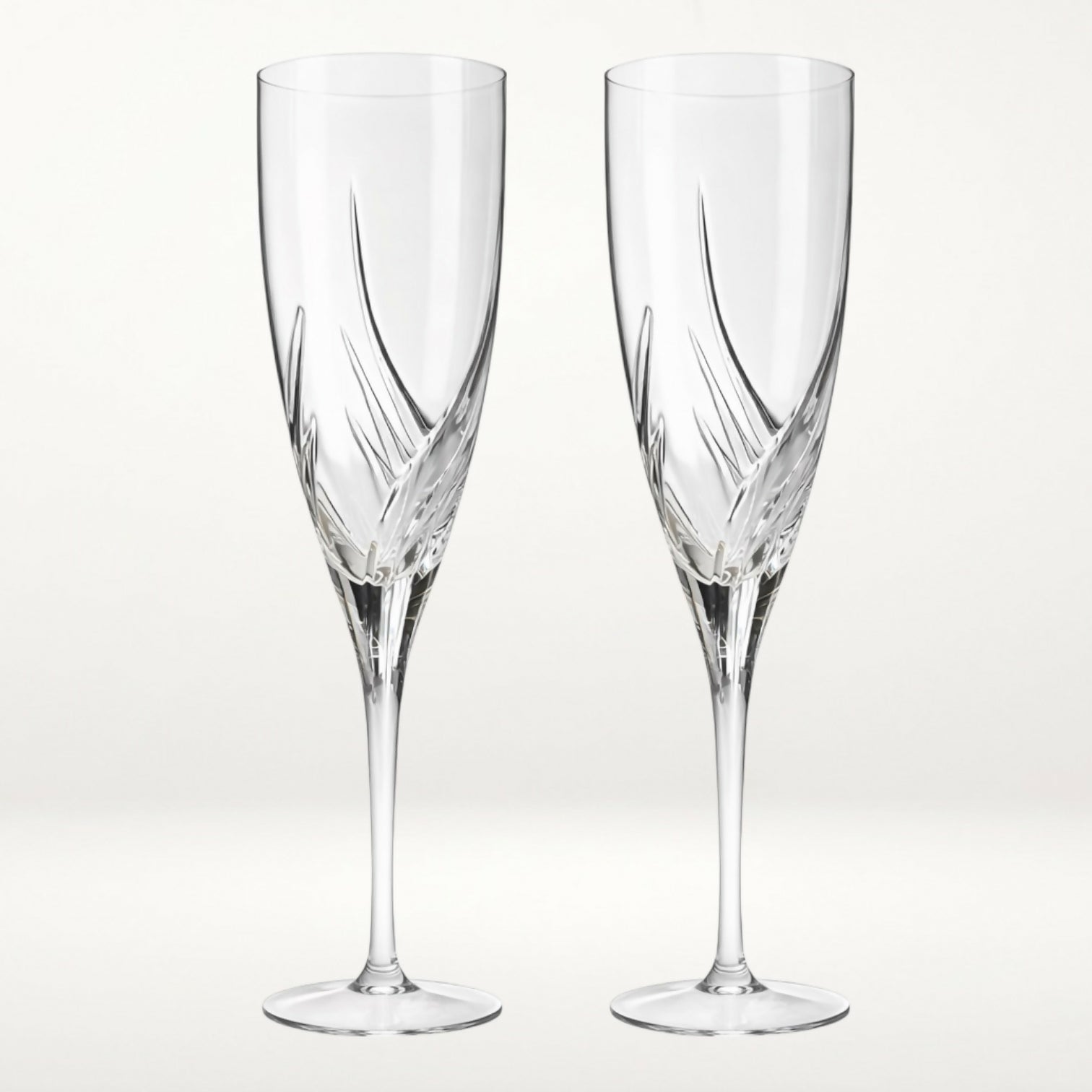 Rogaska Juliet Cut Crystal Champagne Flutes | Set of 4 | Excellent