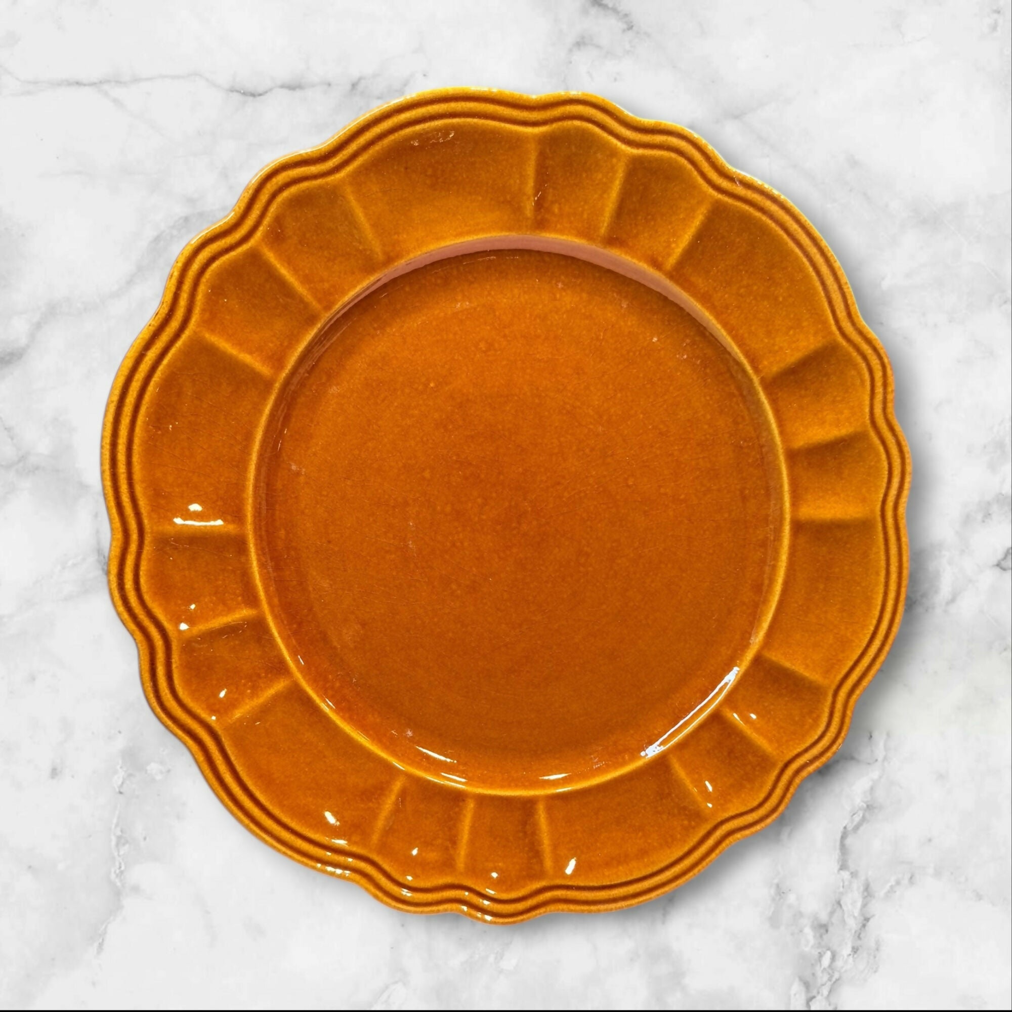 Williams Sonoma Queen Anne Caramel Dinner Plates | Set of 4 | Gently Used