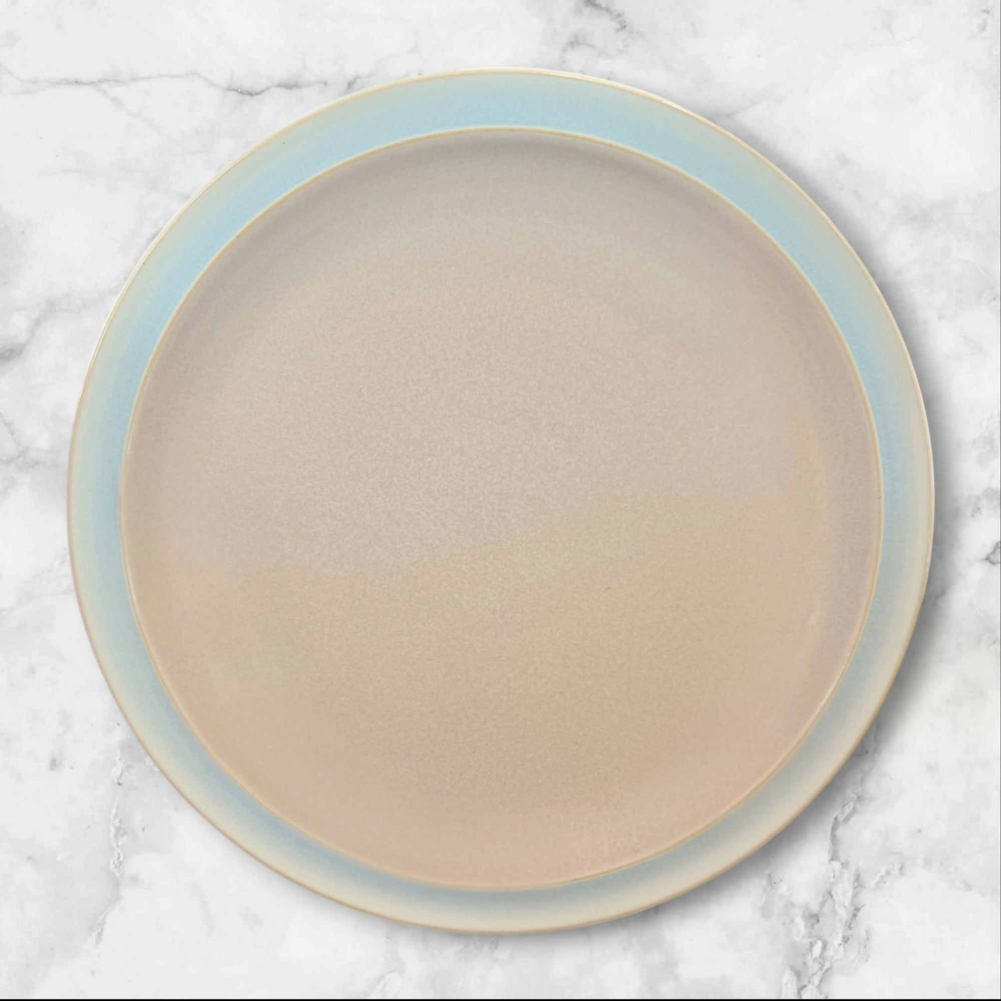 DDenby Langley Duets Taupe & Blue Dinner Plates Set of 4 Great Condition