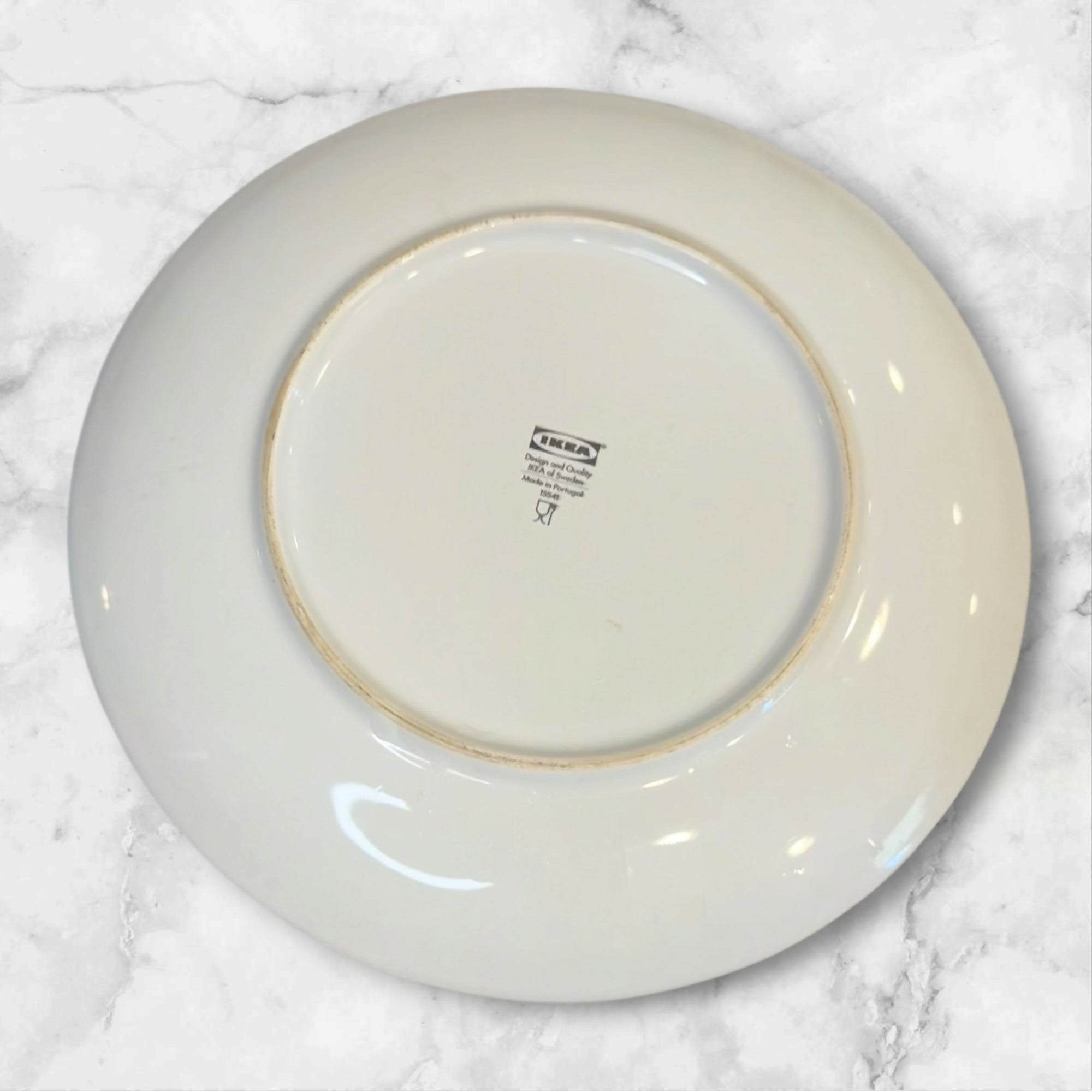 IKEA Behaga Turquoise Blue White Grey Dinner Plates | Set of 3 Vintage