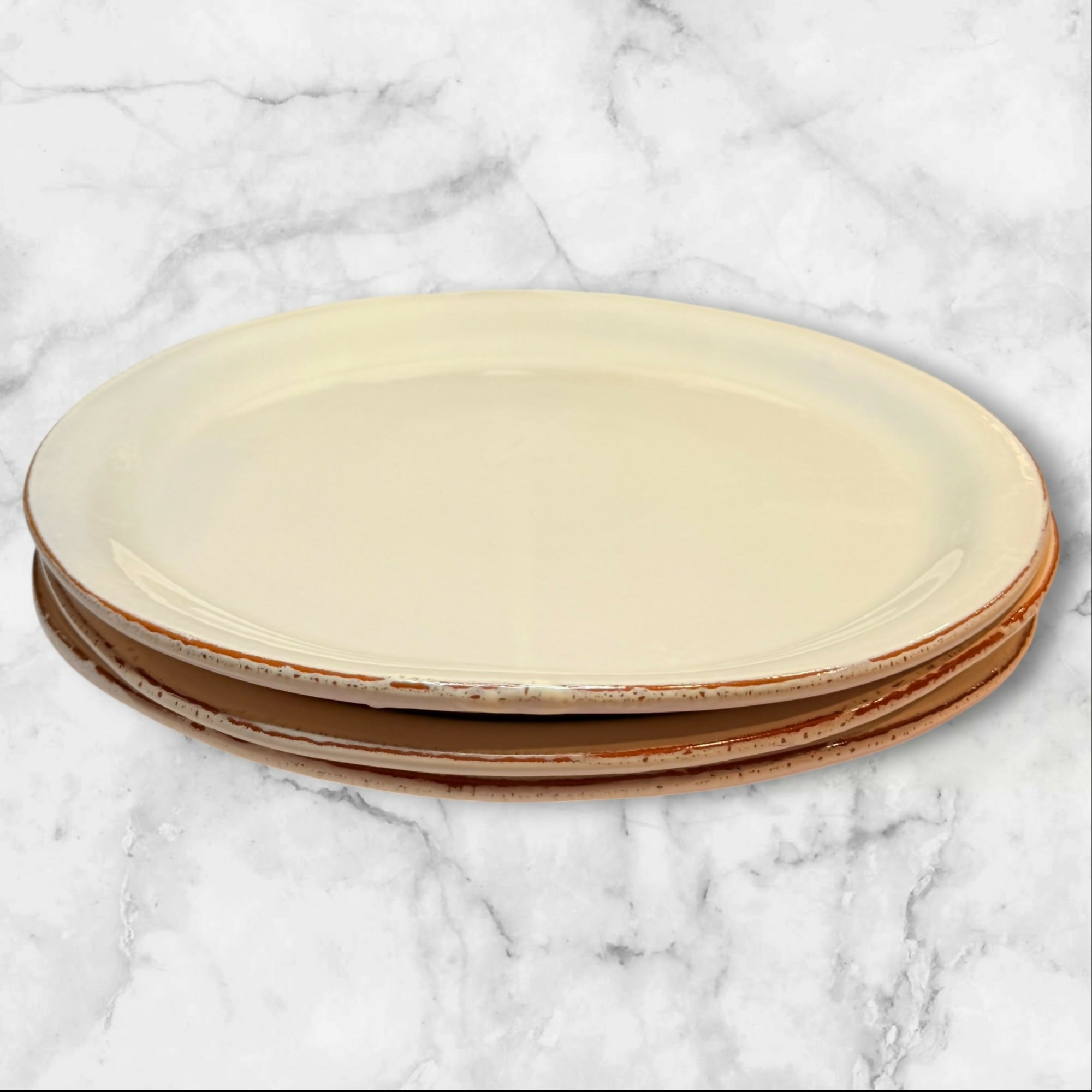 Vietri Italian Terracotta Rim Dinner Plates | Set of 3 | Excellent Condition