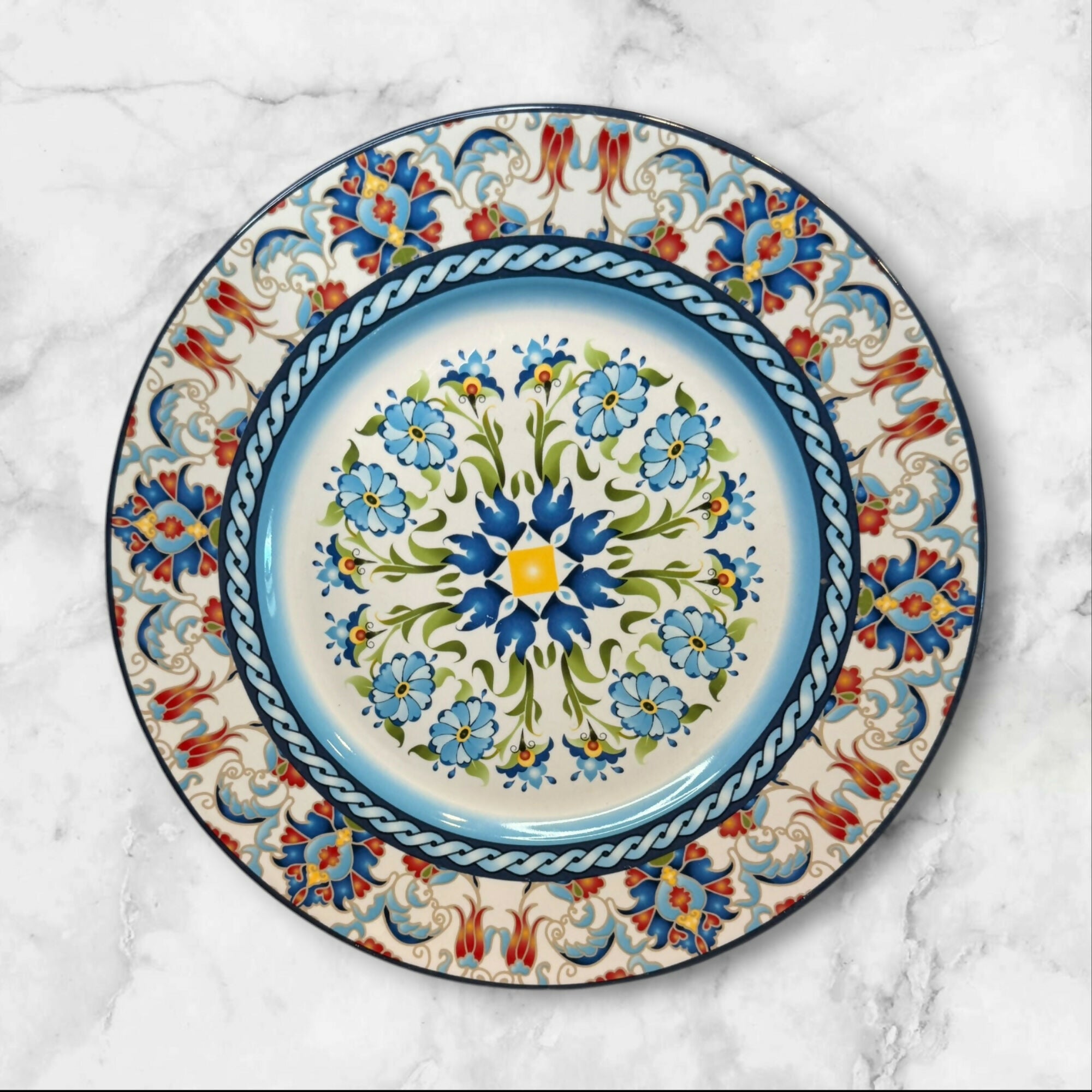 222 Fifth Tunisia Dinner Plates | Set of 4 | Excellent Condition