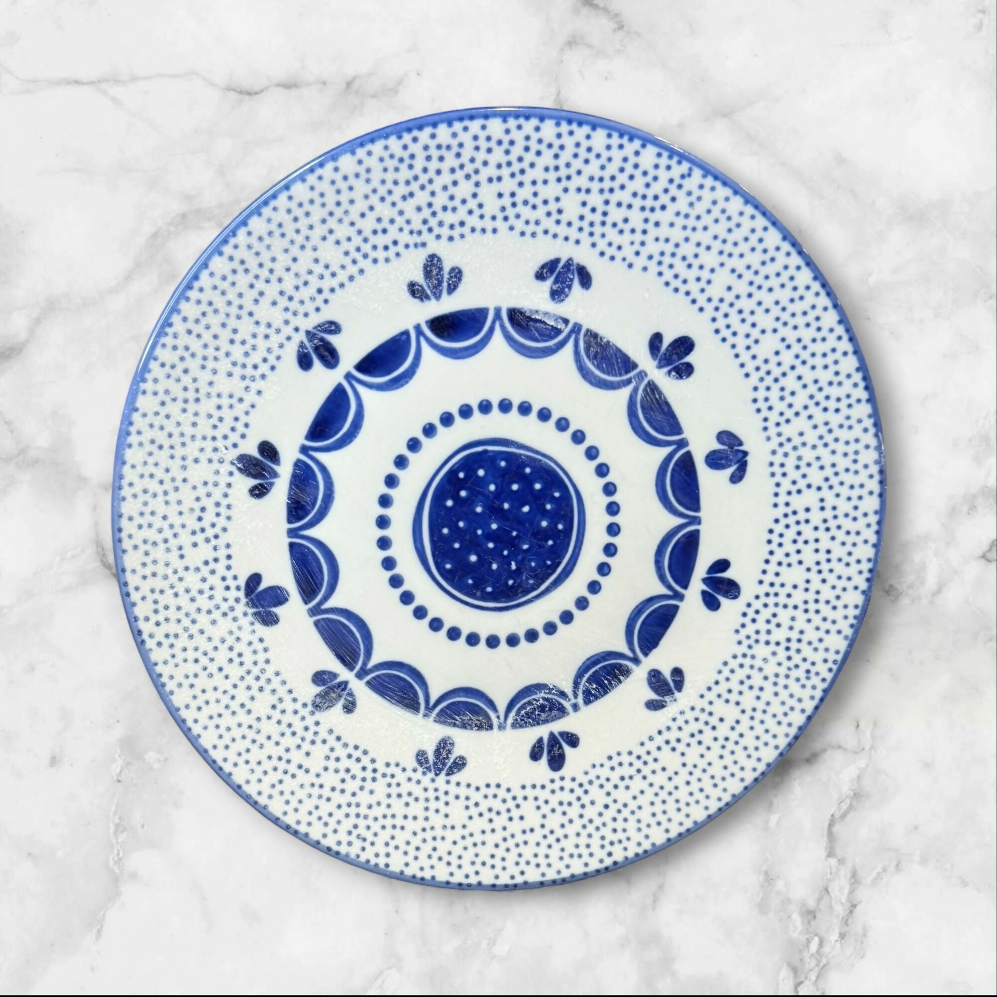 West Elm Collector’s Editions Blue Dot Luncheon Plates Set of 4 | Gently Used