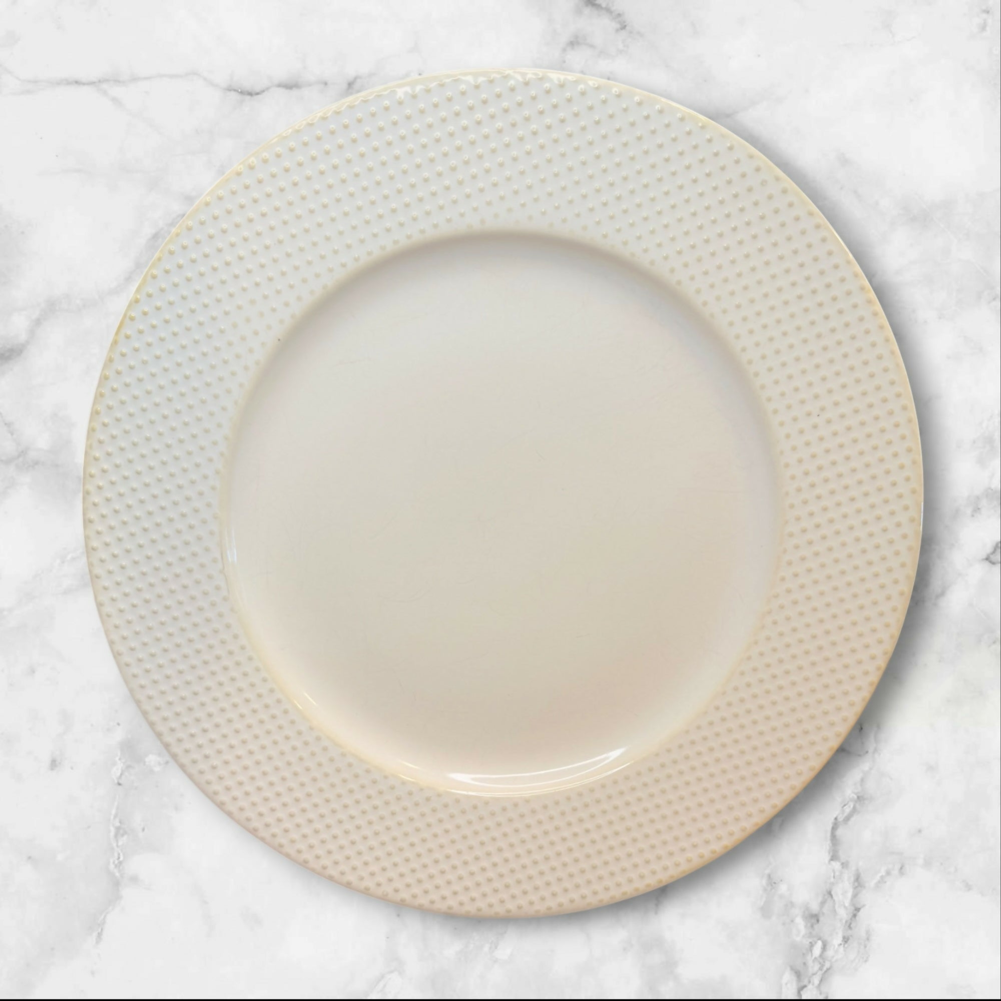 West Elm Textured White Dinner Plates Set of 4 | Great Condition | Mixed Rim