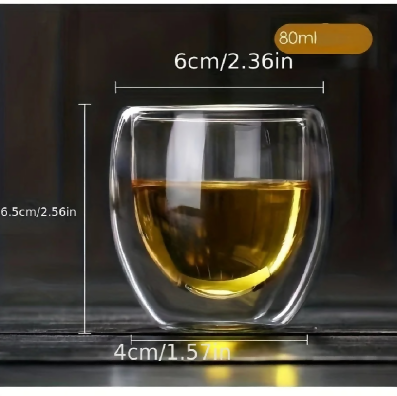 Anygleam Tea Cups 18Pcs Insulated Espresso Double Wall Shot Glass Drinkware