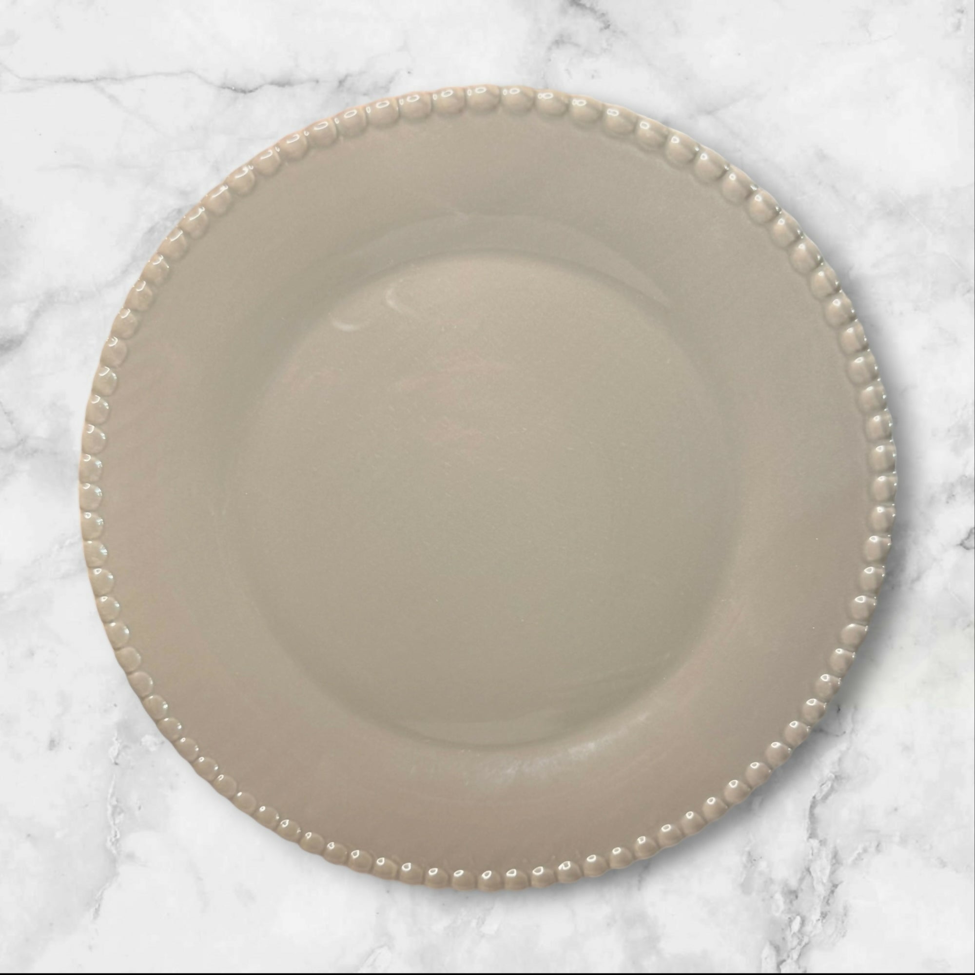 Pier 1 Gray Beaded Stoneware Dinner Plates | Set of 4 | Great Condition