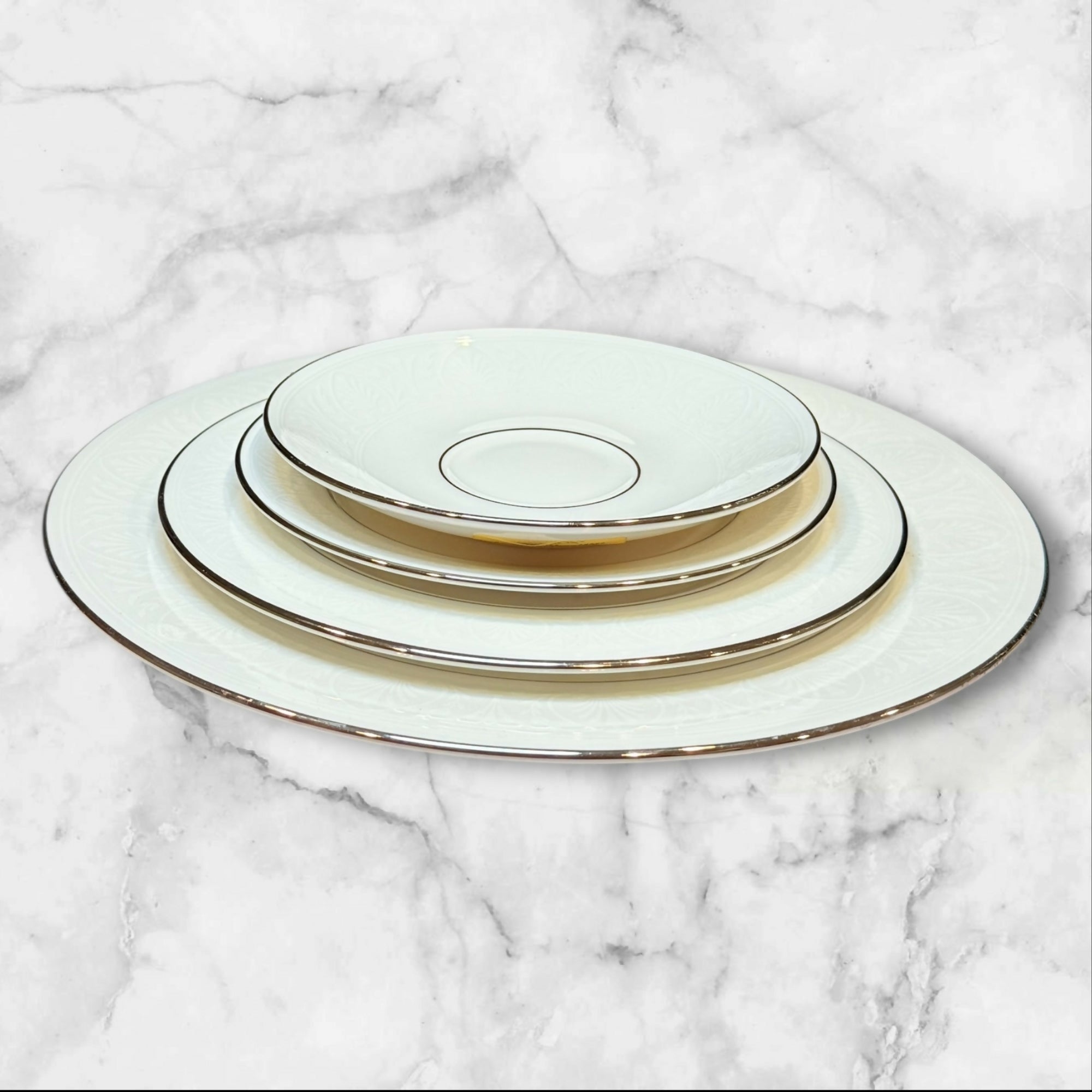 Lenox Hannah Platinum 4-Piece Place Setting | USA Made | Discontinued | Great
