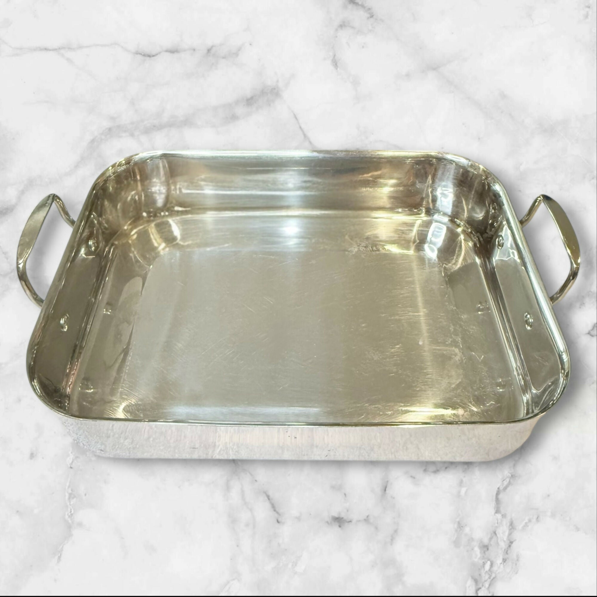 Southern Living Stainless Steel Roasting Pan w/ Handles | 12.5x17 | Good