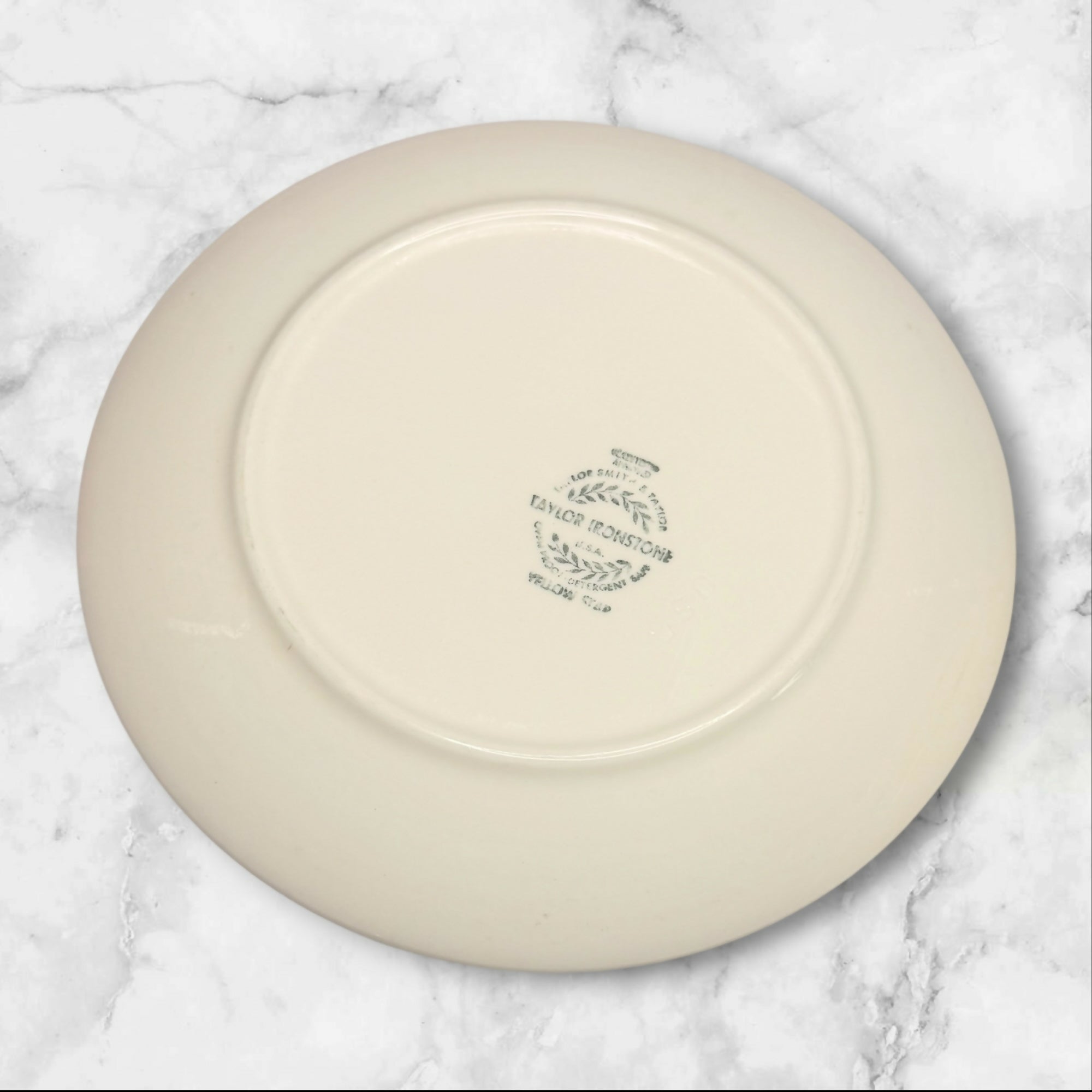 Taylor Smith & Taylor Yellow Star Ironstone Dinner Plates | Set of 4 | Rare