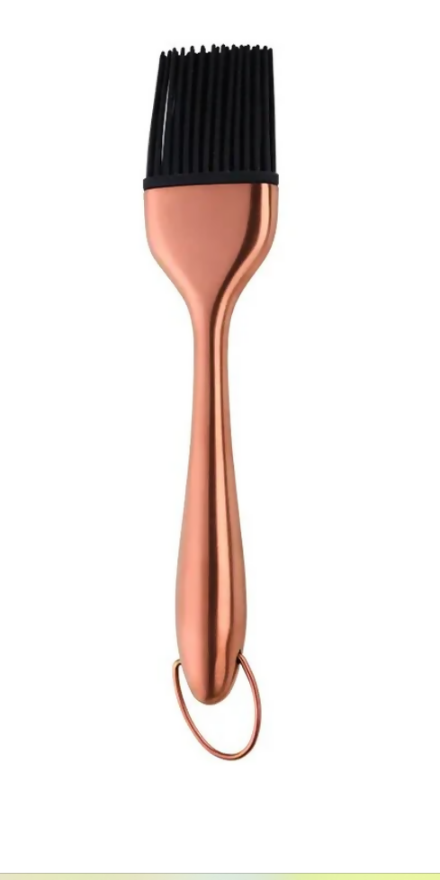 Anygleam BBQ & Baking Brush – Rose Gold Bristles, Stainless Steel Handle