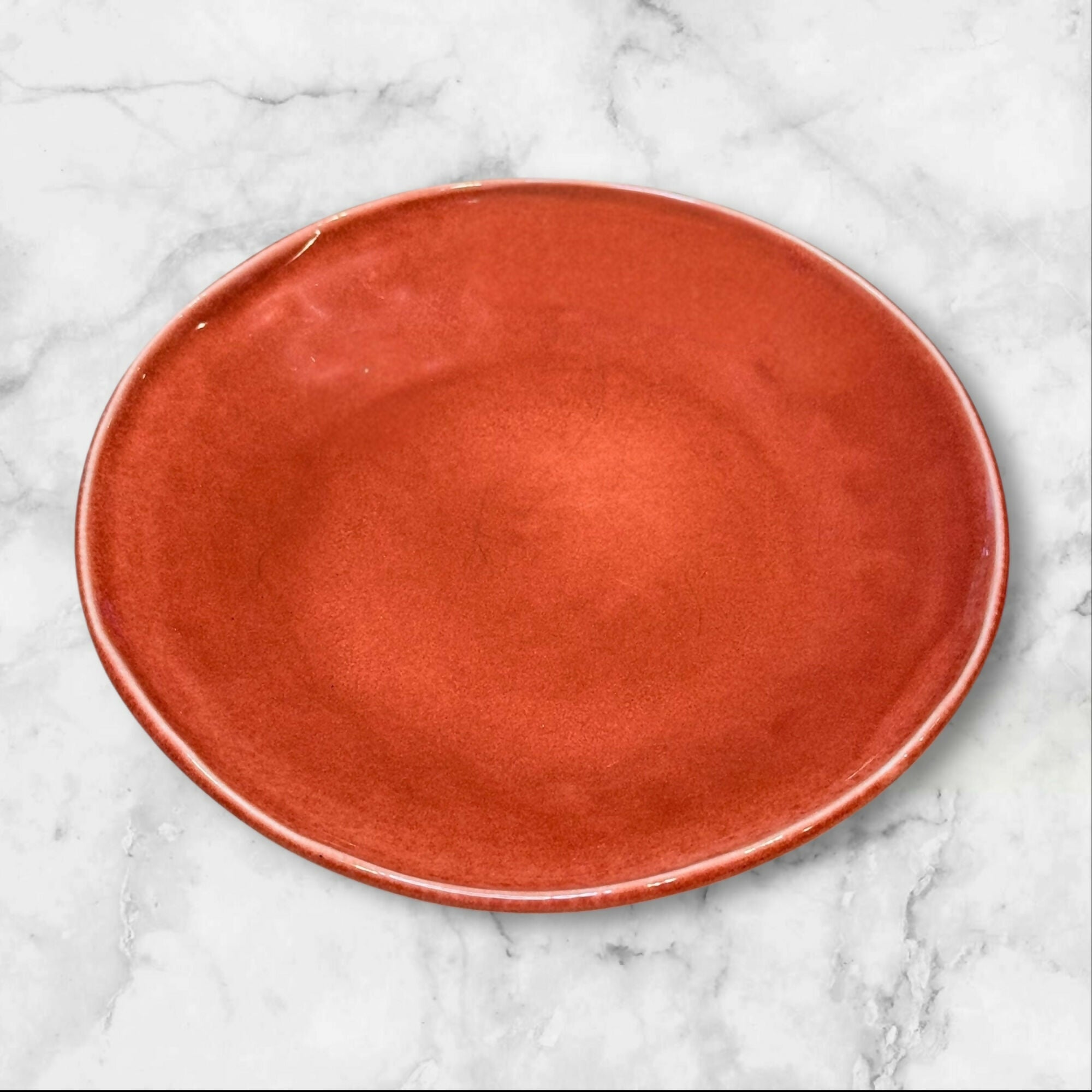 Pier 1 Terracotta Orange Stoneware Salad Plates | Set of 5 | Good Condition