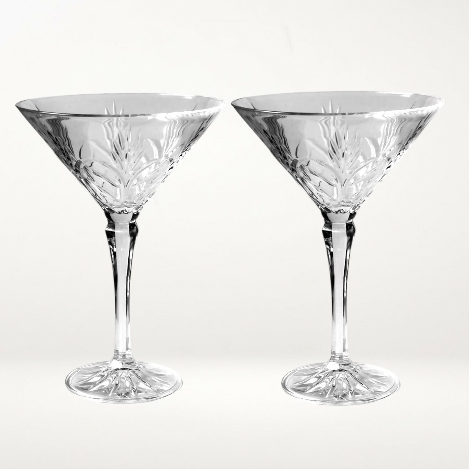 Crystal Clear Portico Martini Glasses | Set of 2 | Great Condition | Crystal