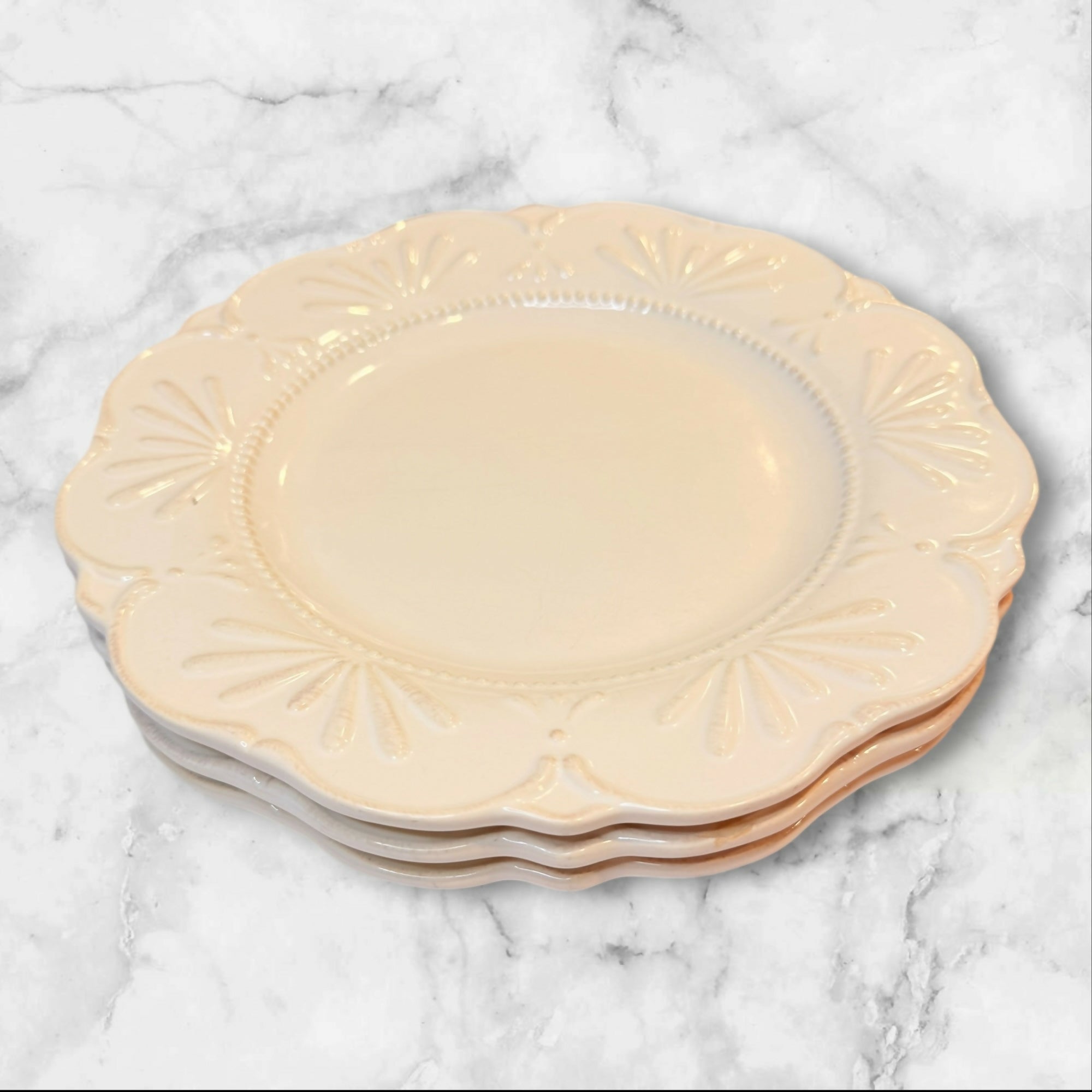 JC Penney Adalina Ivory Dinner Plates Set of 3 | Gently Used