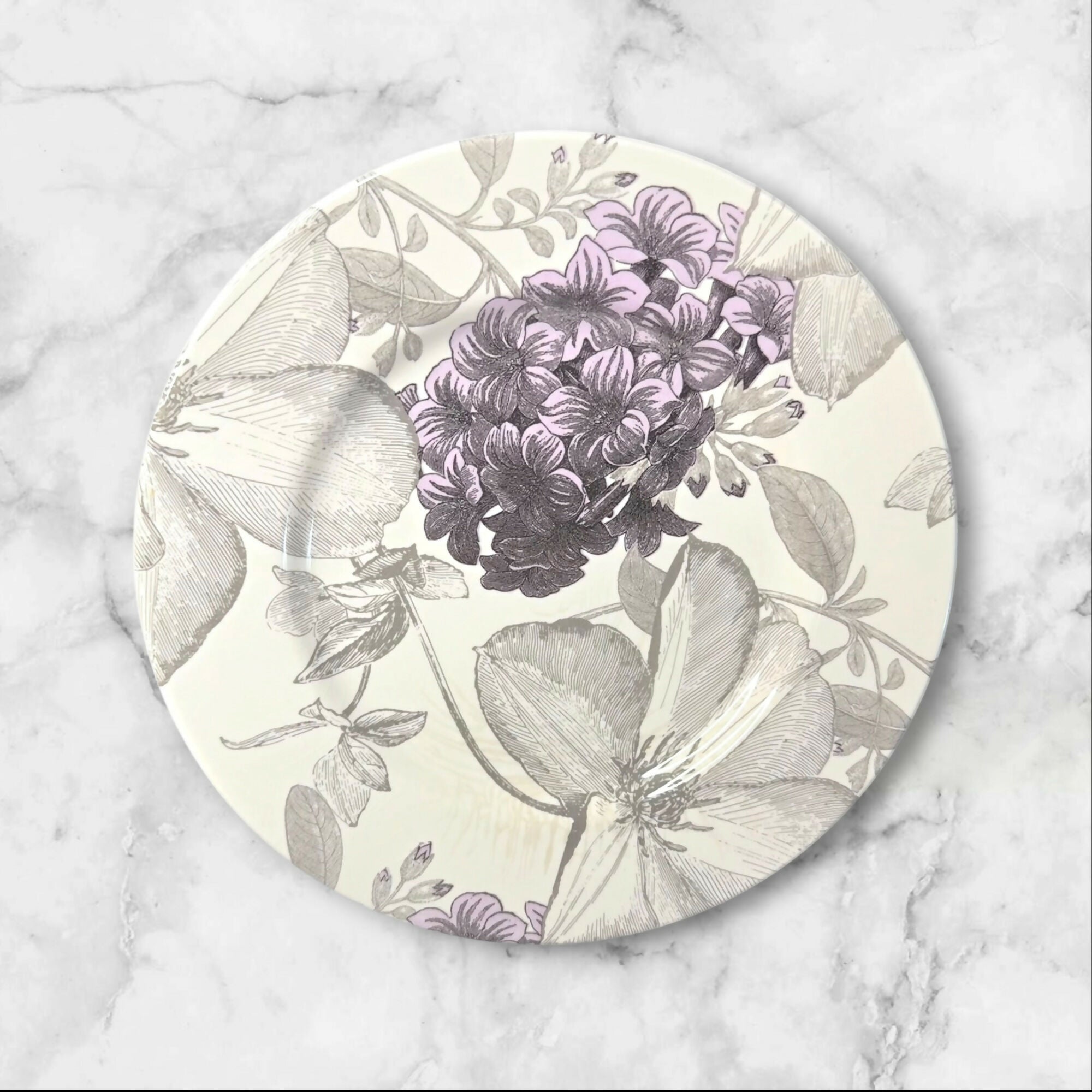 Andrew Tanner Clematis Purple Dinner Plates | Set of 6 | Good Used Condition
