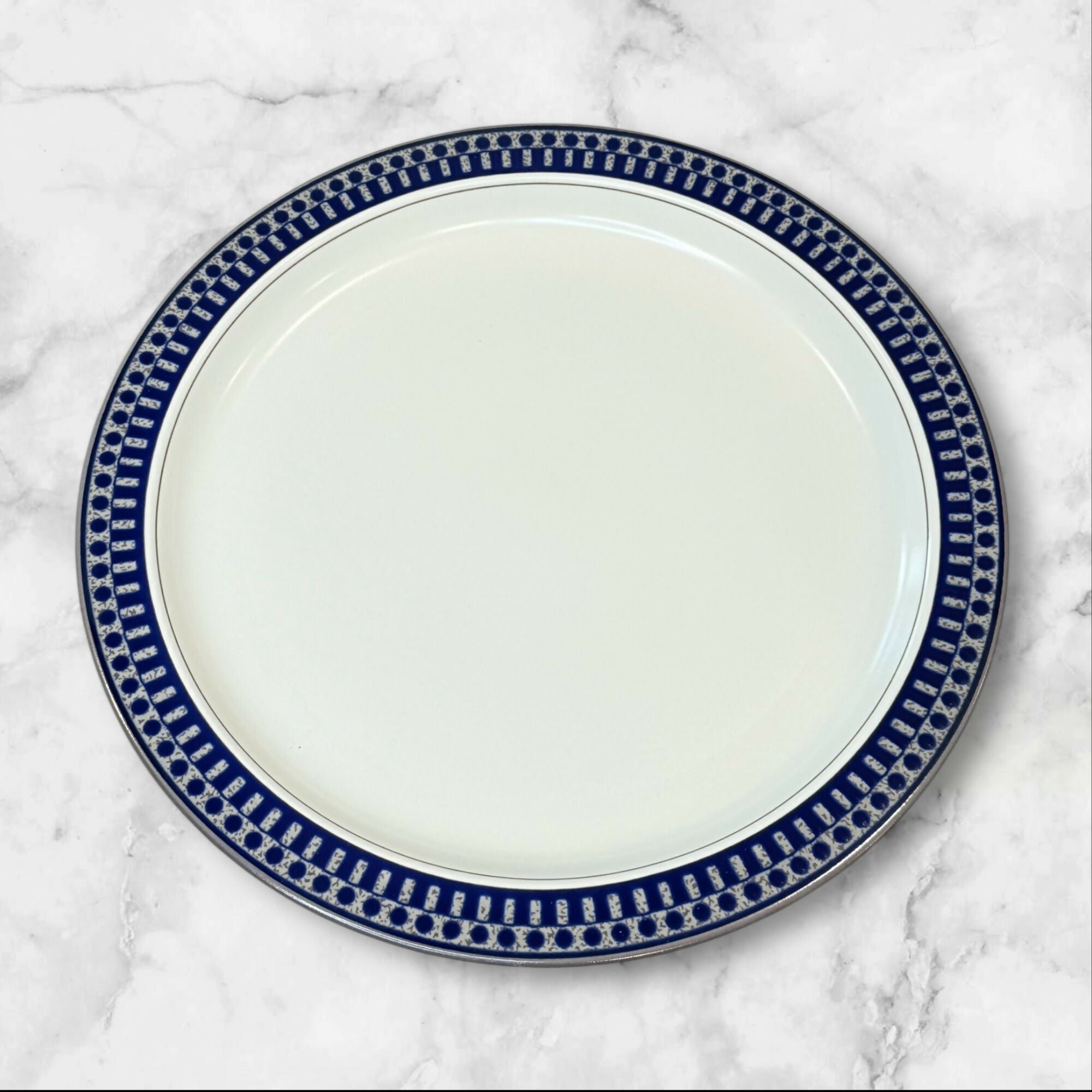 Mikasa Aztec Blue Salad & Dinner Plates | Set of 8 | Discontinued | Excellent
