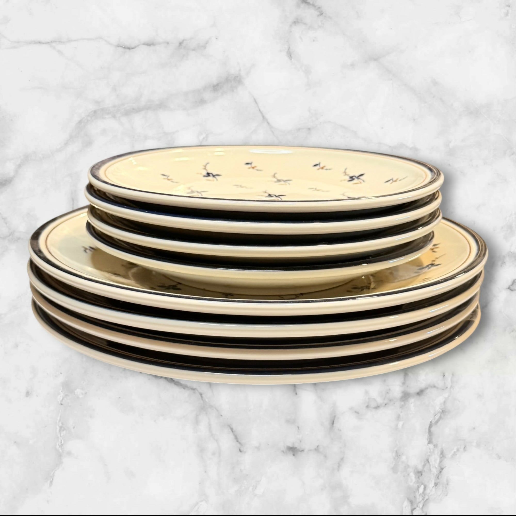 Epoch Antique Bouquet Dinner & Salad Plates Set of 8 | Good Condition