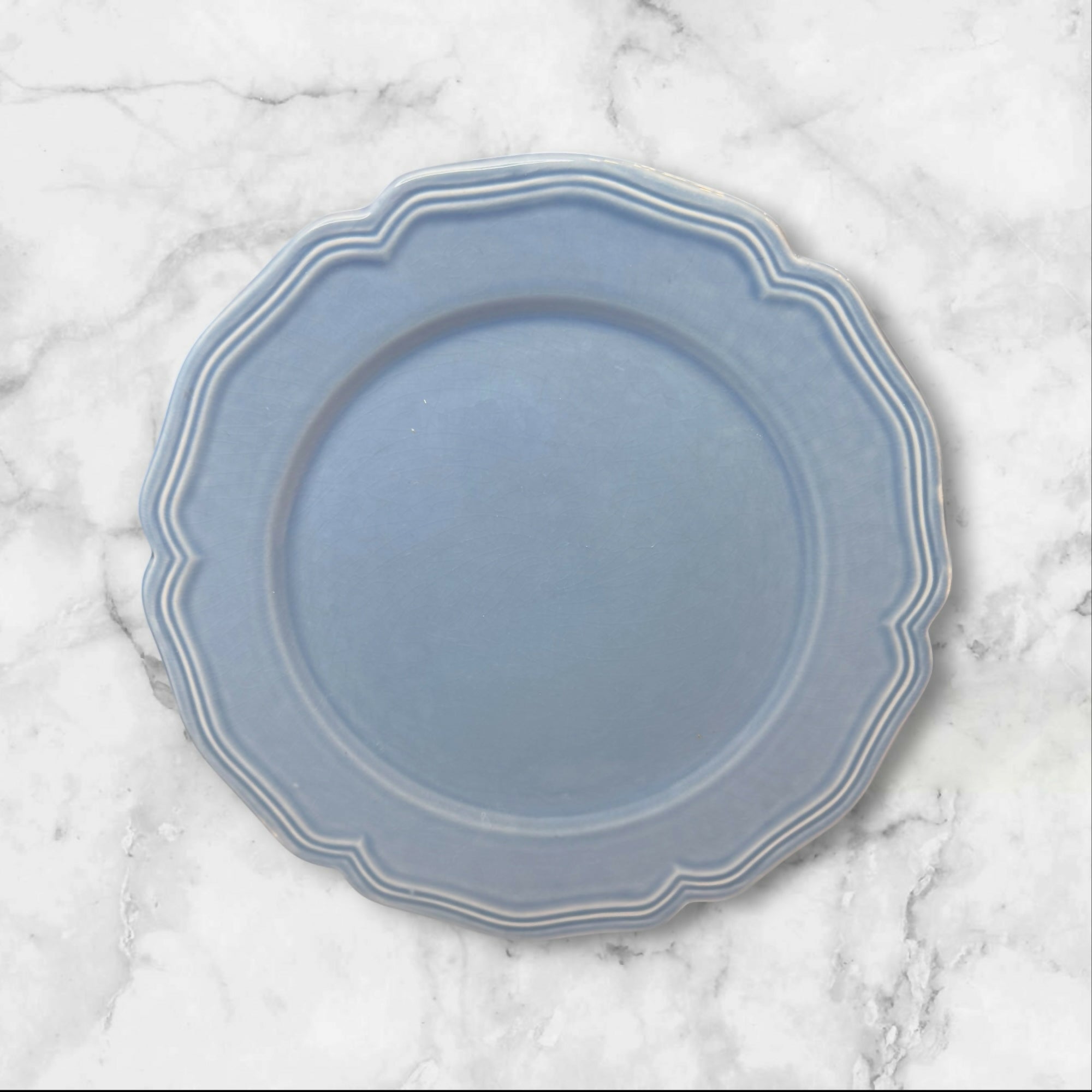 Williams Sonoma Baroque Light Blue Dinner Plates | Set of 4 | Good Condition