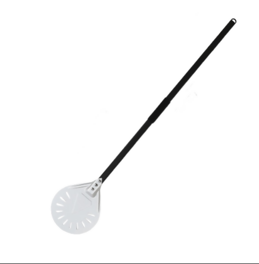 Anygleam Pizza Shovel 110cm Silver for Perforated Peel with Metal Handle Oven Turning Baking Accessory