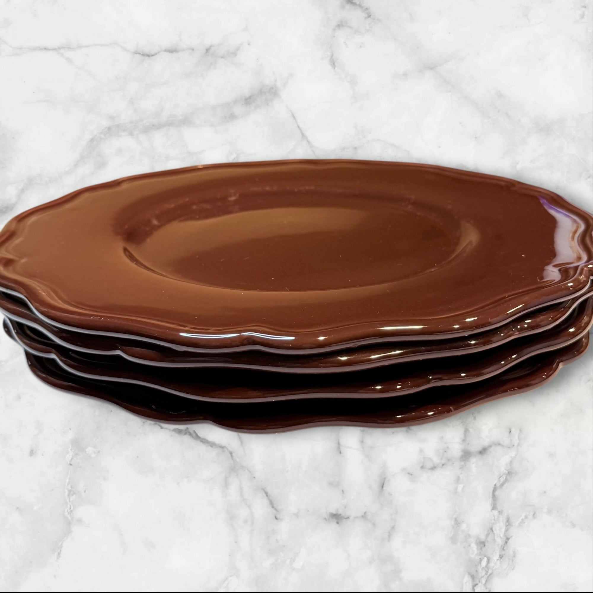 Bitossi Dossia Brown Glaze Dinner Plates | Set of 4 | Good Condition