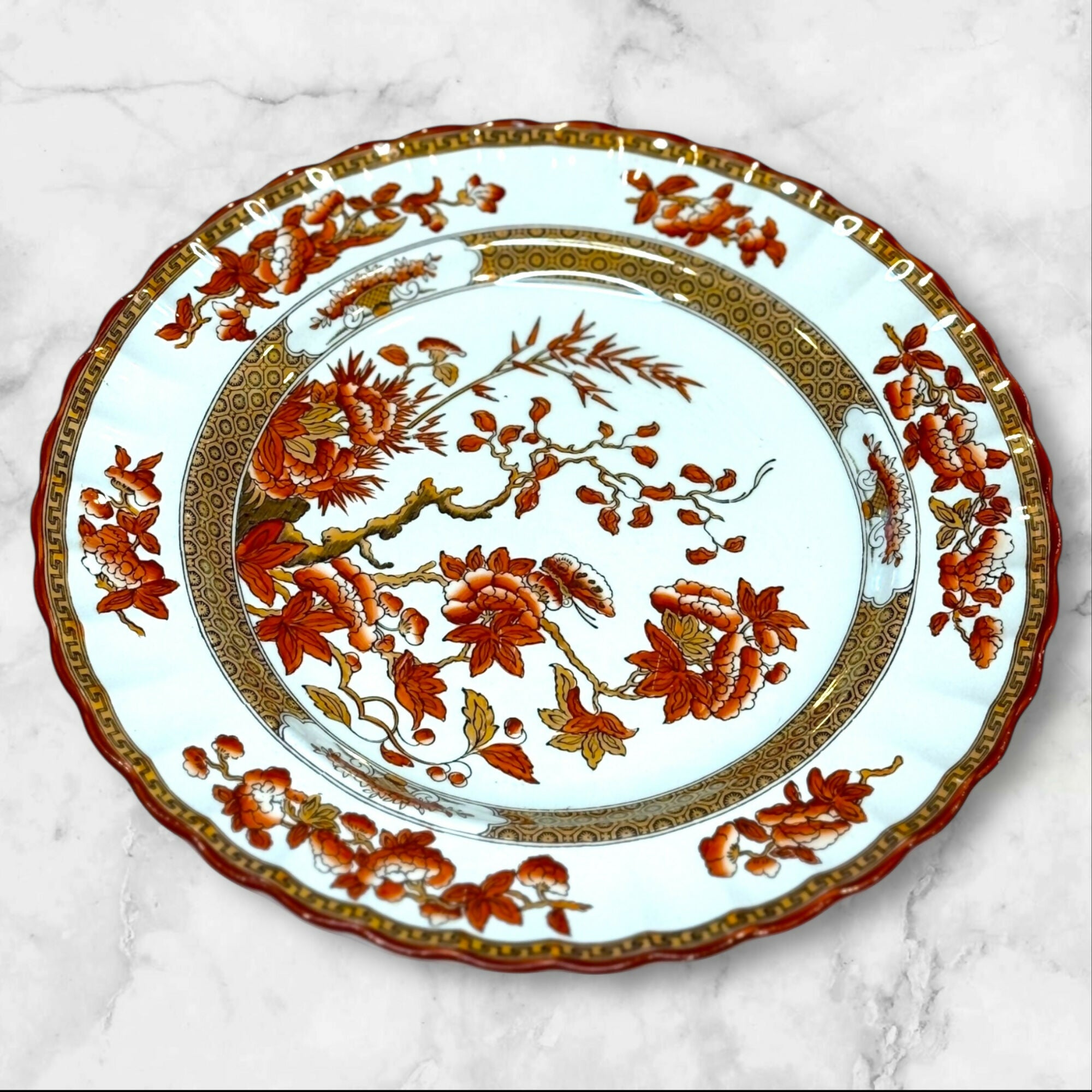 Spode Indian Tree Orange Rust Dinner Plates | Set of 2 | Great Condition