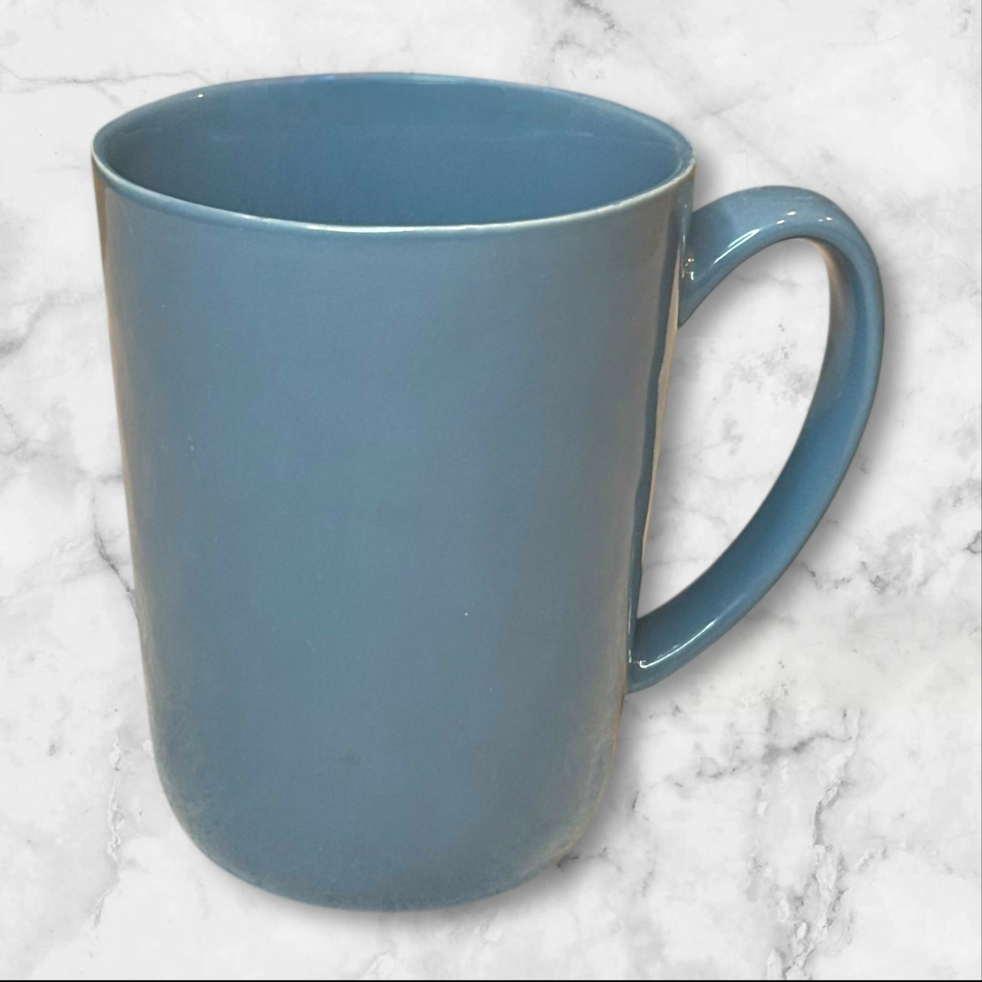 Crate & Barrel Blue Stoneware Mugs | Set of 4 | Modern Design | Excellent Condition