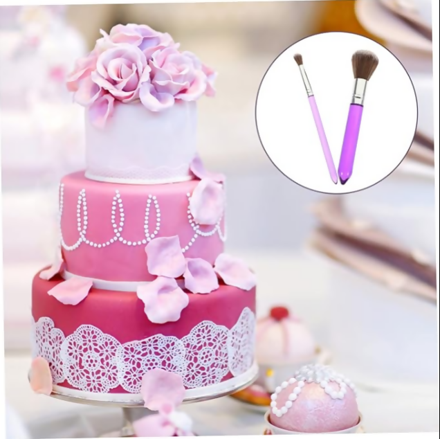 Anygleam Cake Brush Purple 2PCS Set Icing Fondant Pastry Baking Confectionery Tools
