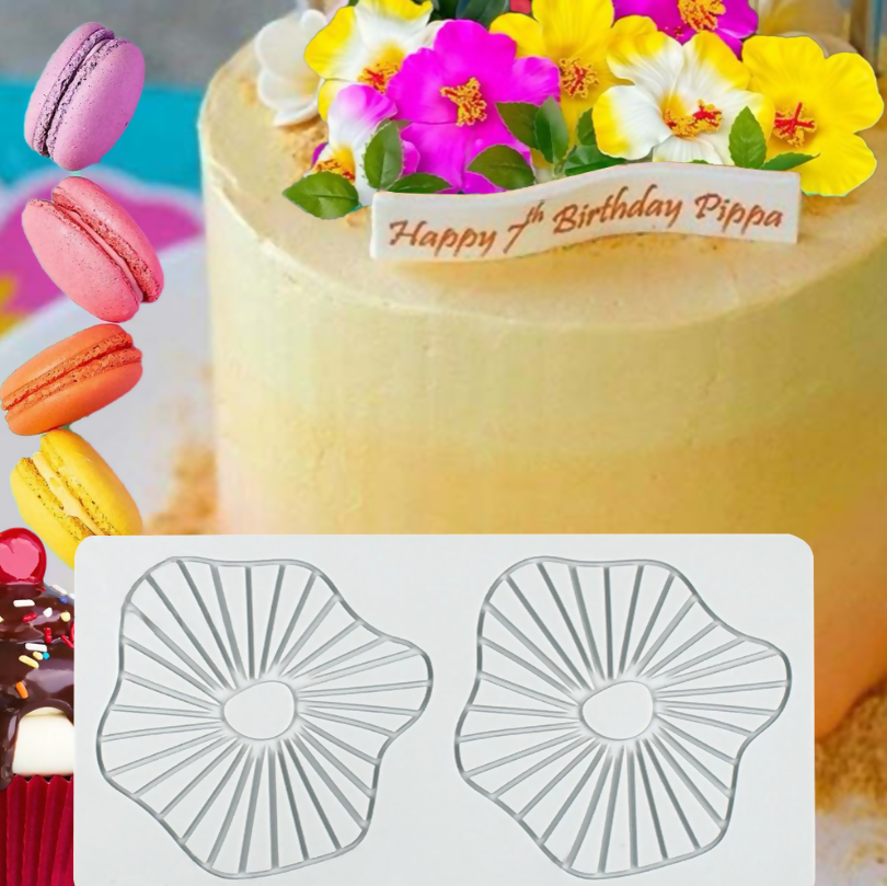 Anygleam Fondant Molder Grey Dahlia Flower Lace Pad Silicone Cake Baking Confectionery Tools