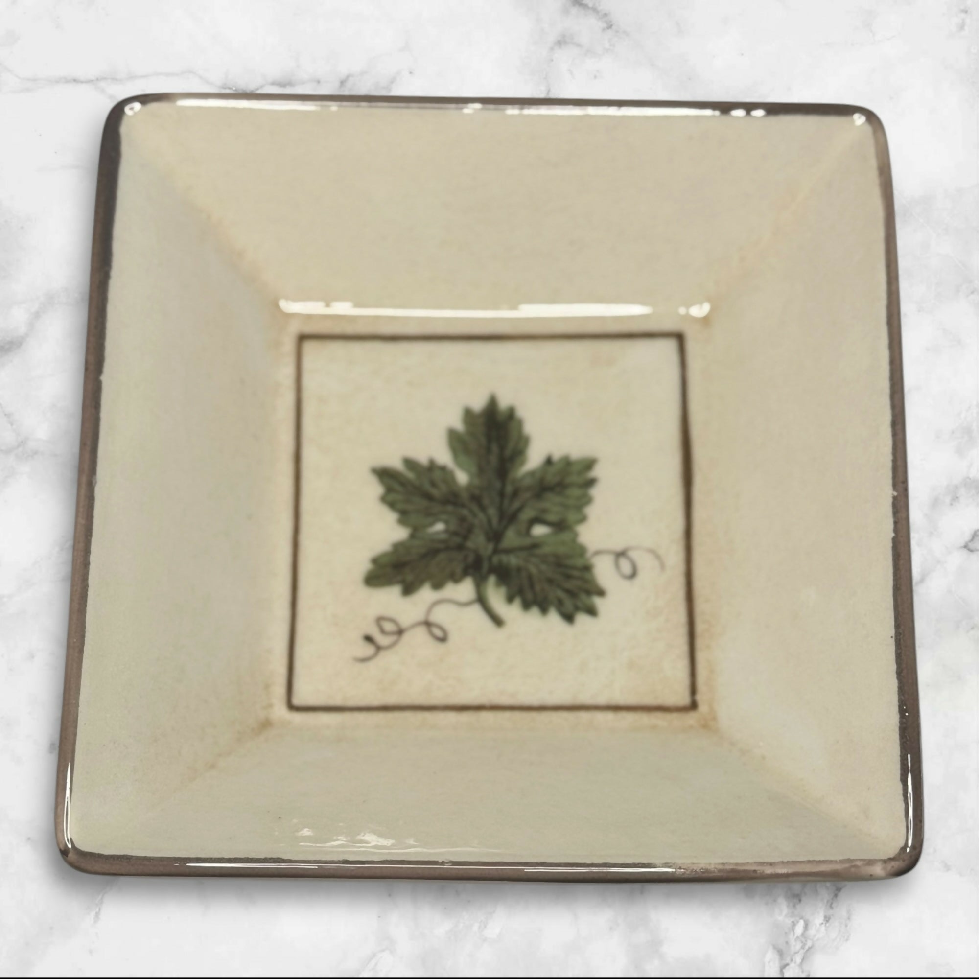 Williams Sonoma Botanical Leaf Square Bowls | Set of 4 | Excellent
