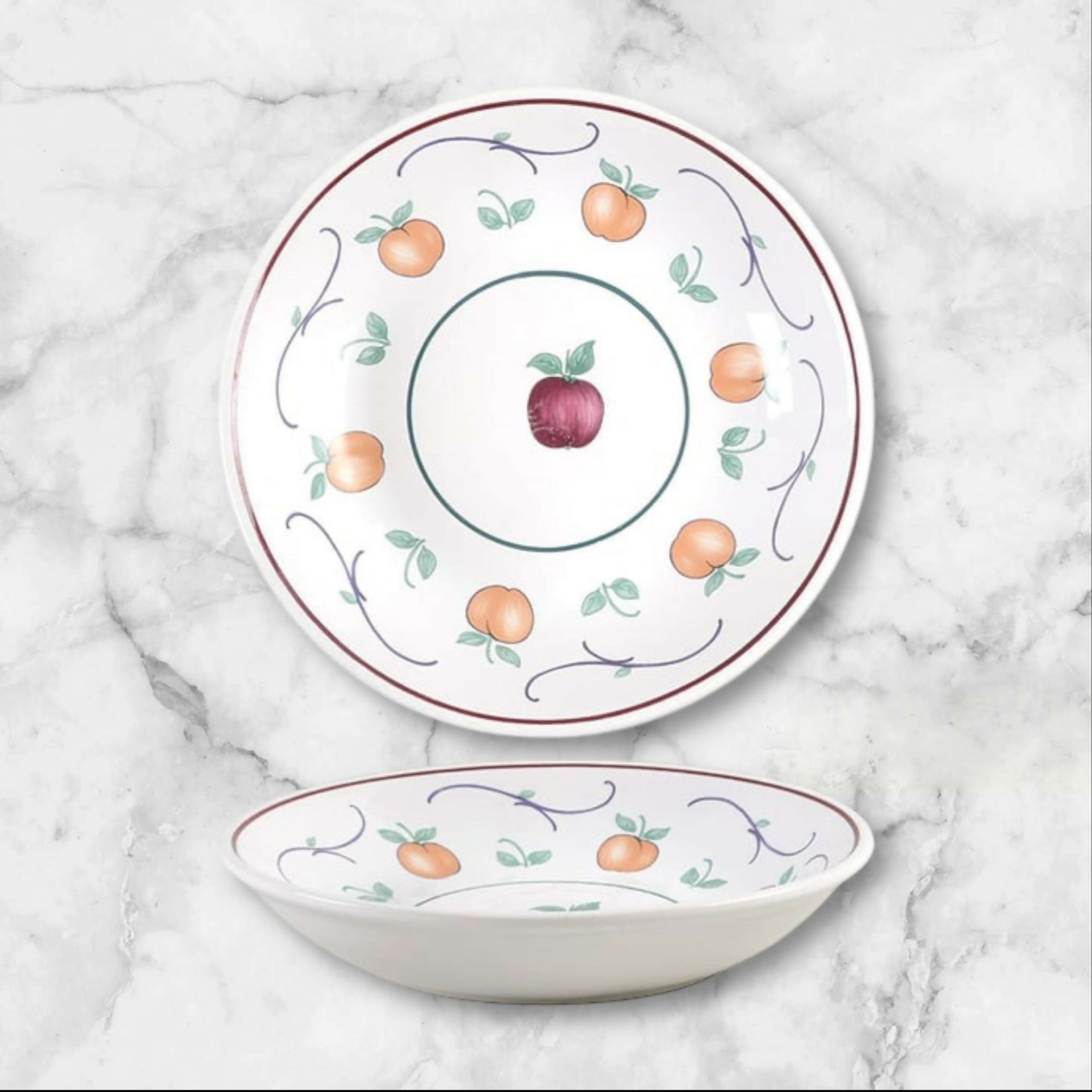Princess House Orchard Medley Coupe Soup Bowls Set of 4 | Excellent