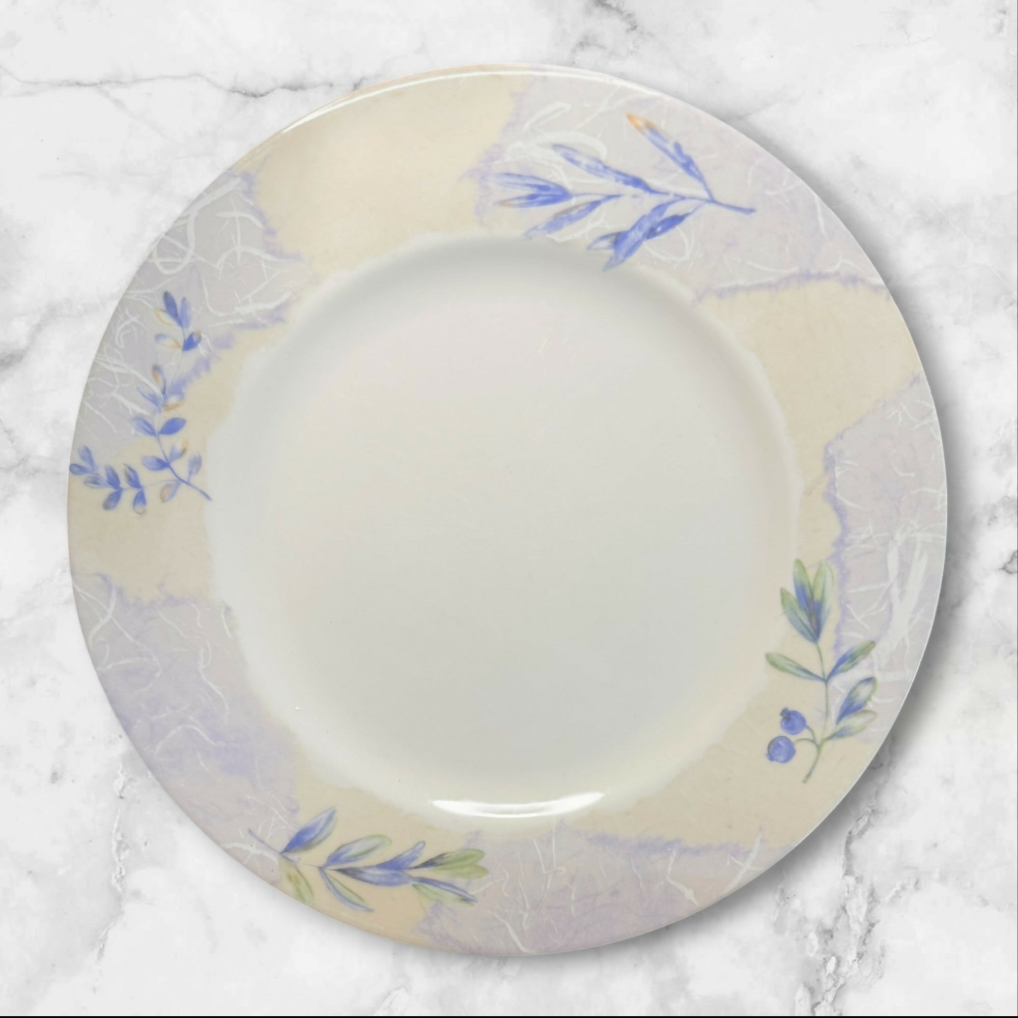 222 Fifth Torn Paper Dinner Plates | Set of 4 | Floral Stoneware | Great Condition