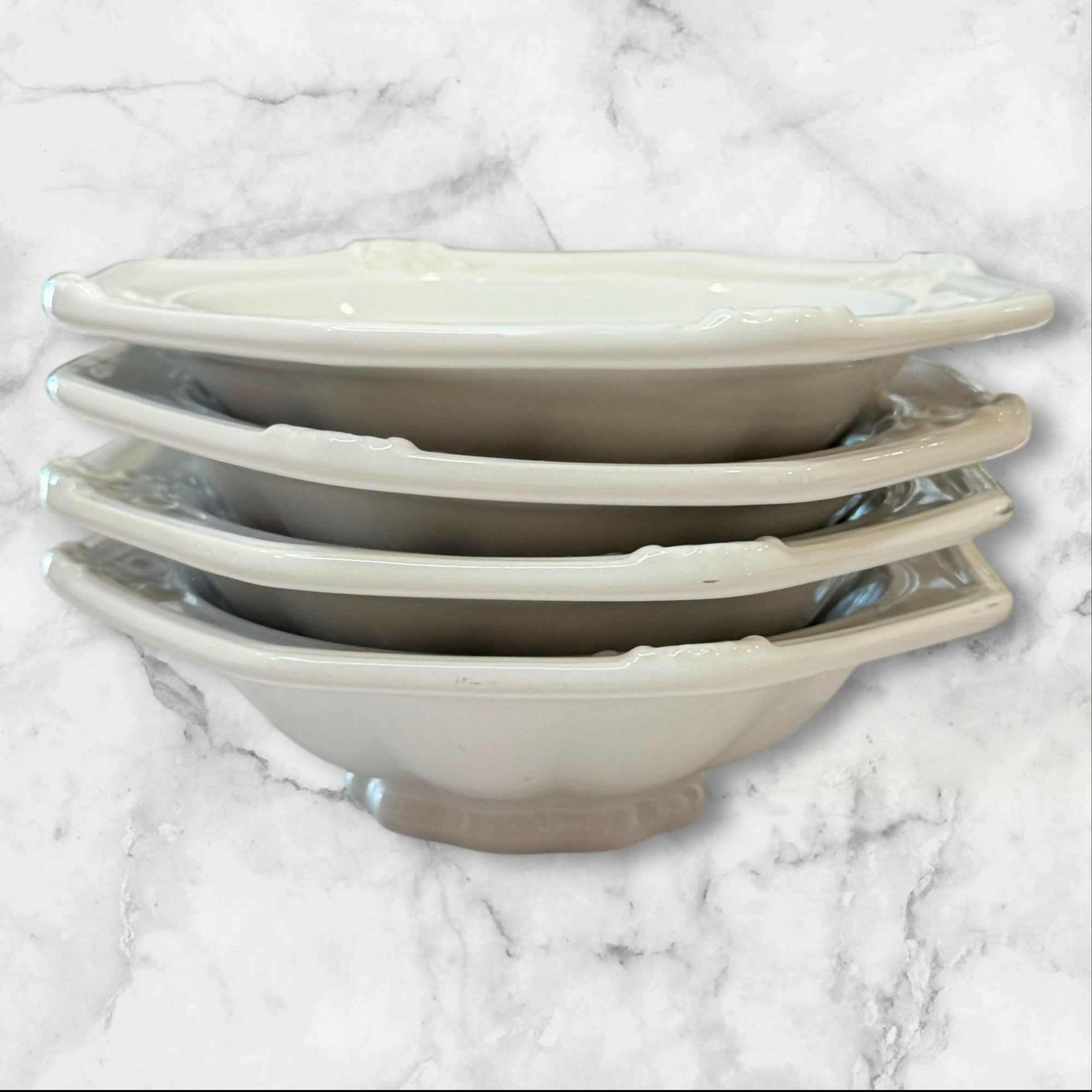 JCPenney Home Ivory Octagon Soup Bowls | Set of 4 | Excellent Condition