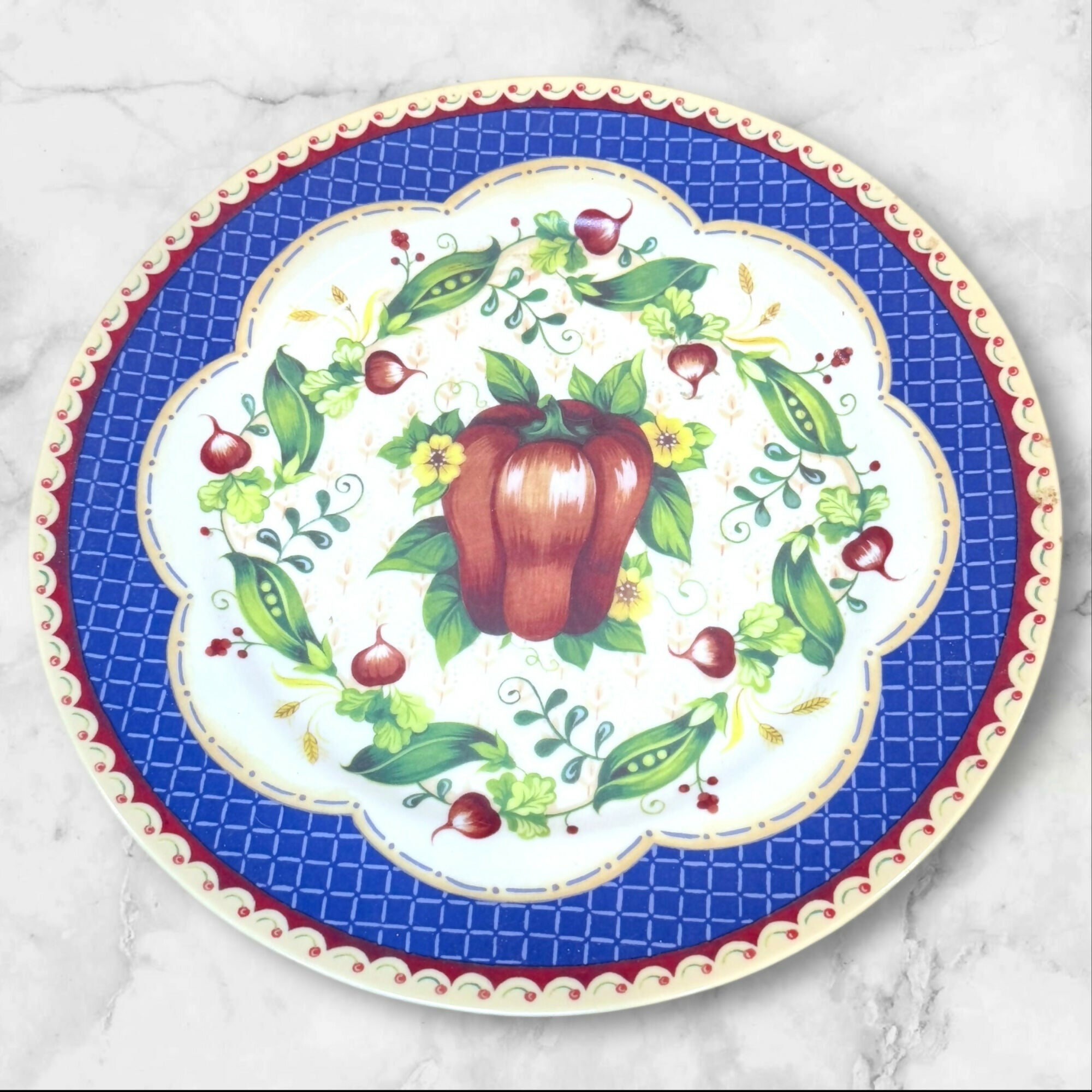 Andrea by Sadek Le Jardin Dinner Plates | Set of 4 Veggie Designs | Excellent Condition