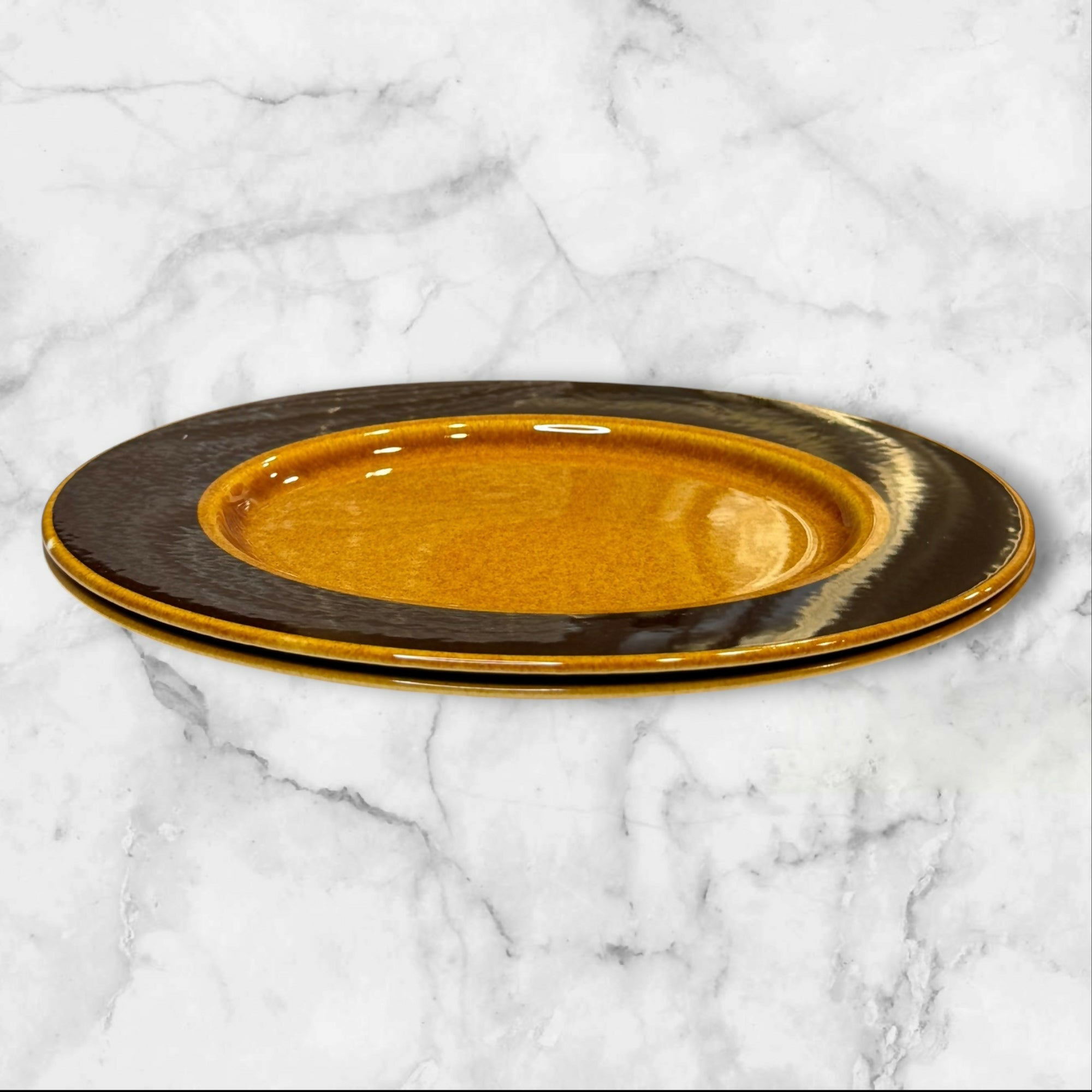 Taylor Smith & Taylor Brown Velvet Dinner Plates Set of 2 | Excellent Condition